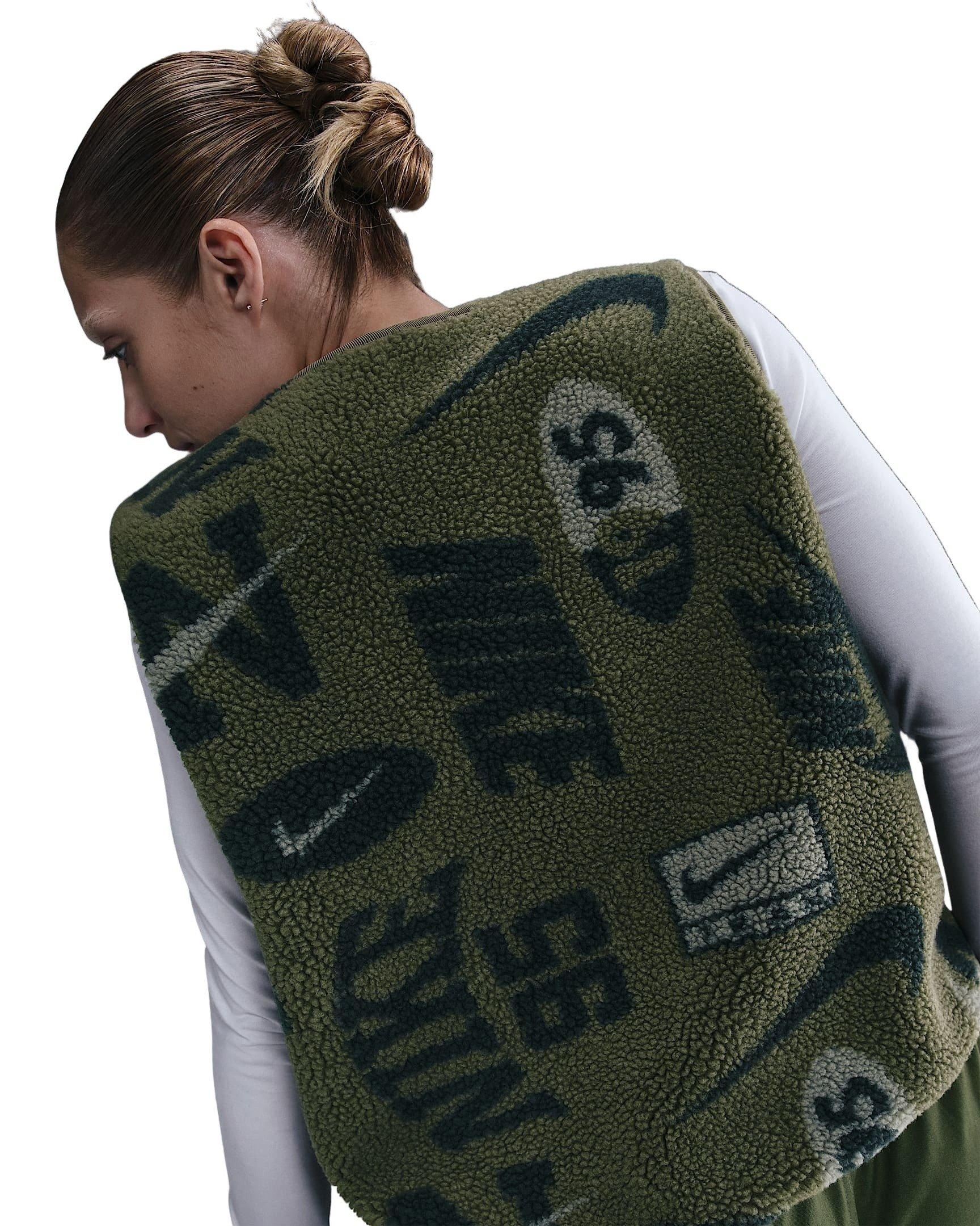 Nike Women's Sportswear High-Pile Fleece Vest -Olive - OLIVE Thumbnail View 2