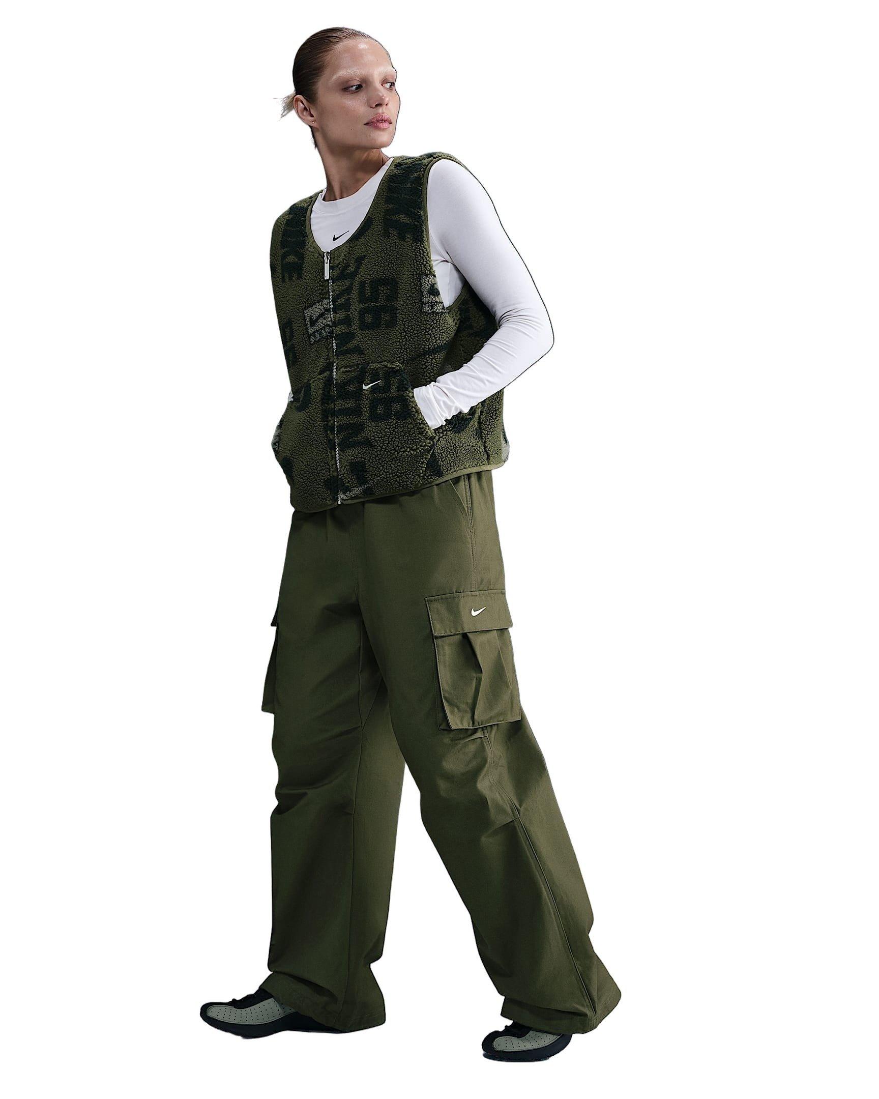 Nike Women's Sportswear High-Pile Fleece Vest -Olive - OLIVE Thumbnail View 5