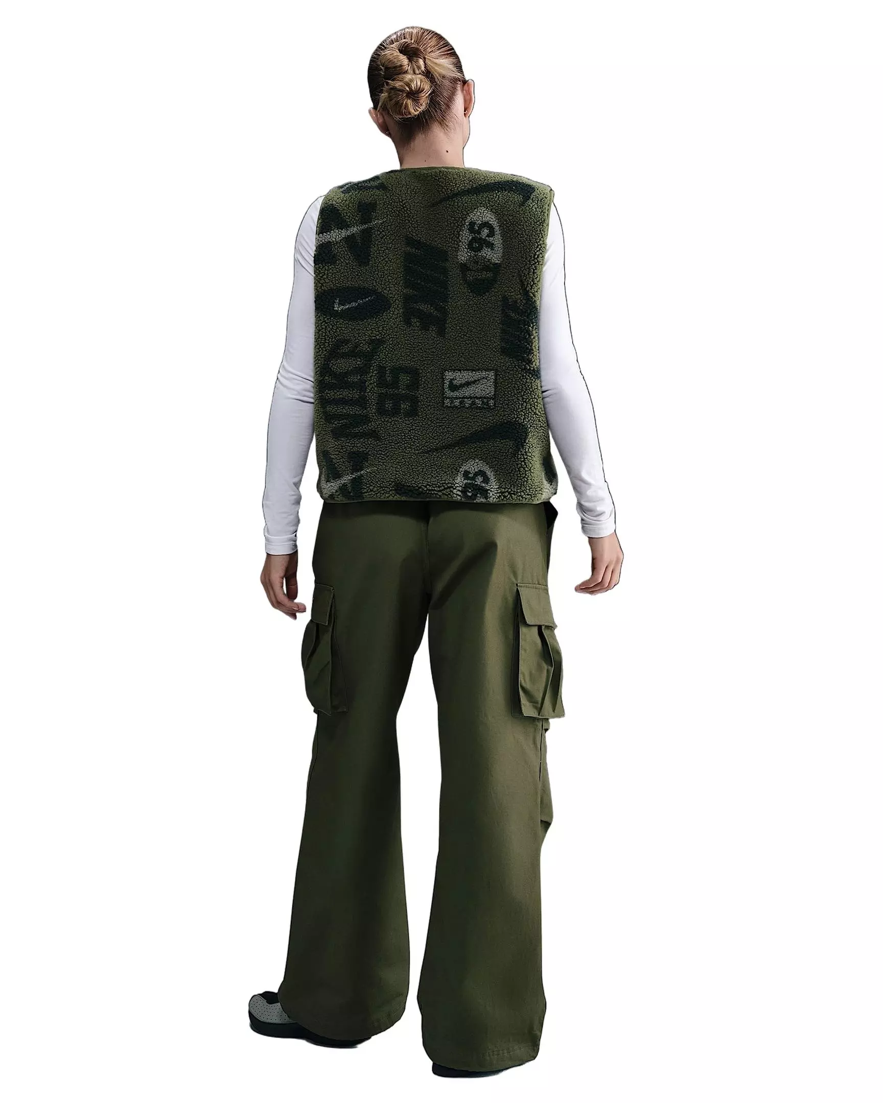 Nike Women's Sportswear High-Pile Fleece Vest -Olive - OLIVE