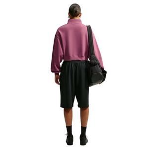 Nike Women's Studio Fleece Medium Weight Oversized 1/4 Zip Cropped Sweatshirt - Pink - PINK