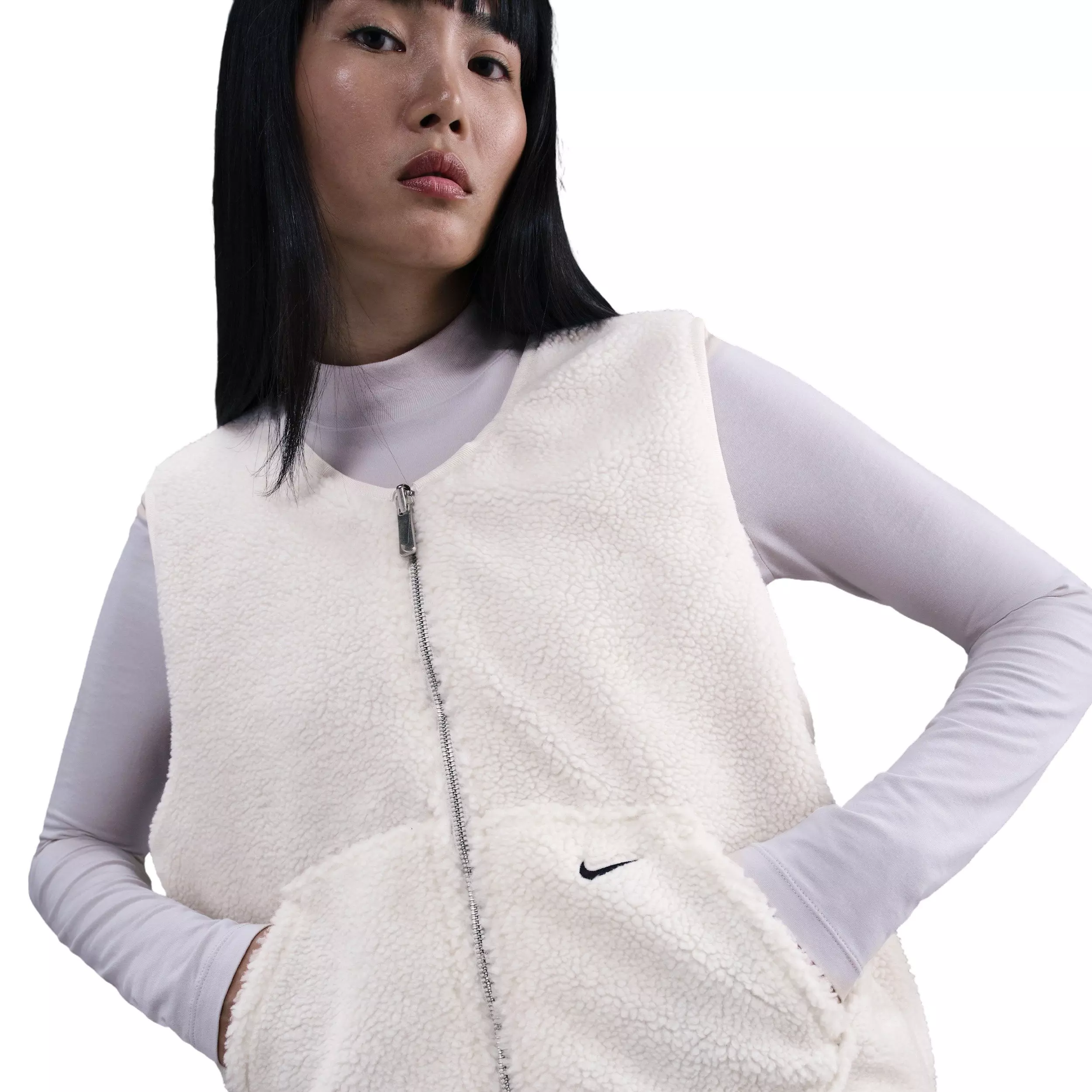 Nike Women's Sportswear High-Pile Fleece Vest - Pink - PINK