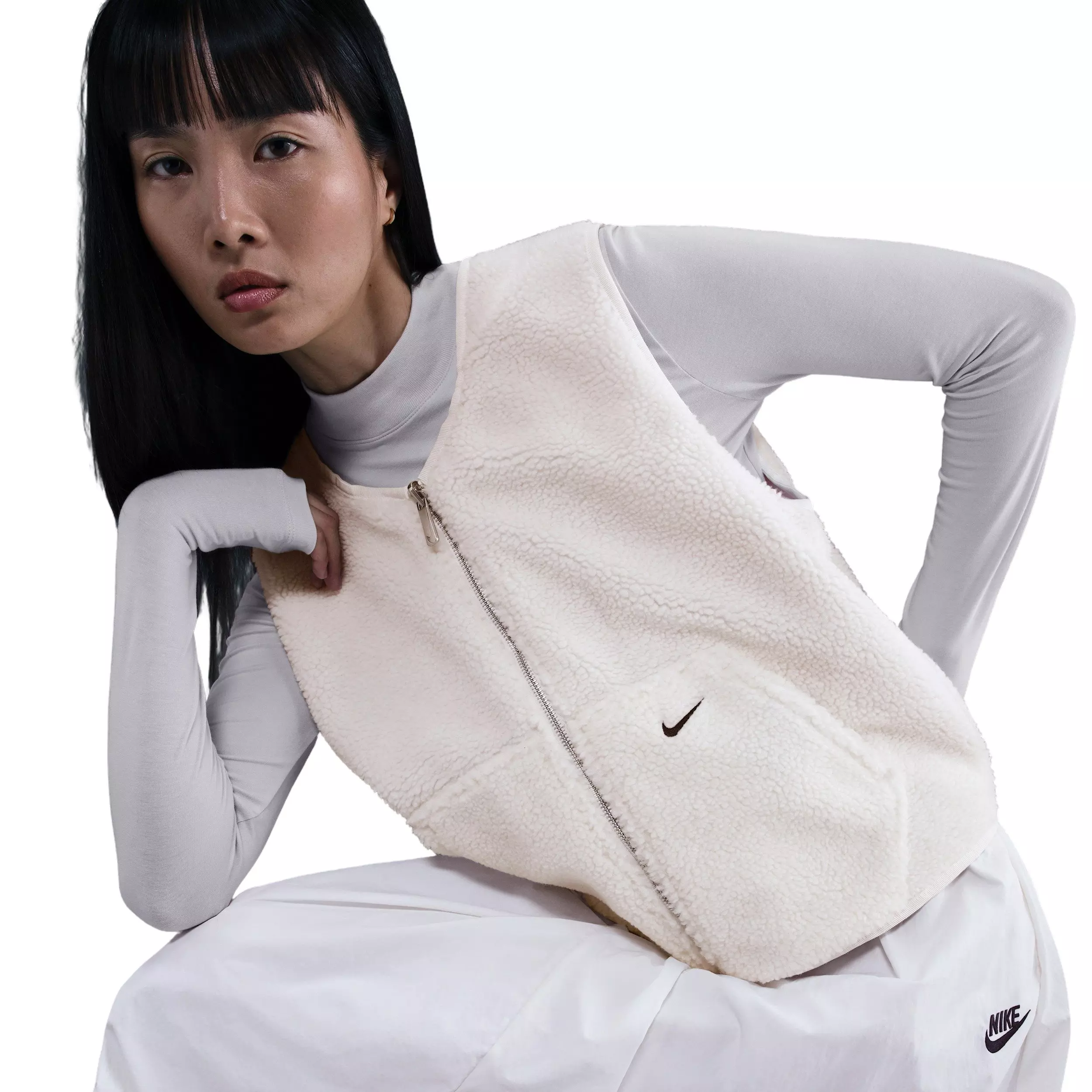 Nike Women's Sportswear High-Pile Fleece Vest -Pink - PINK