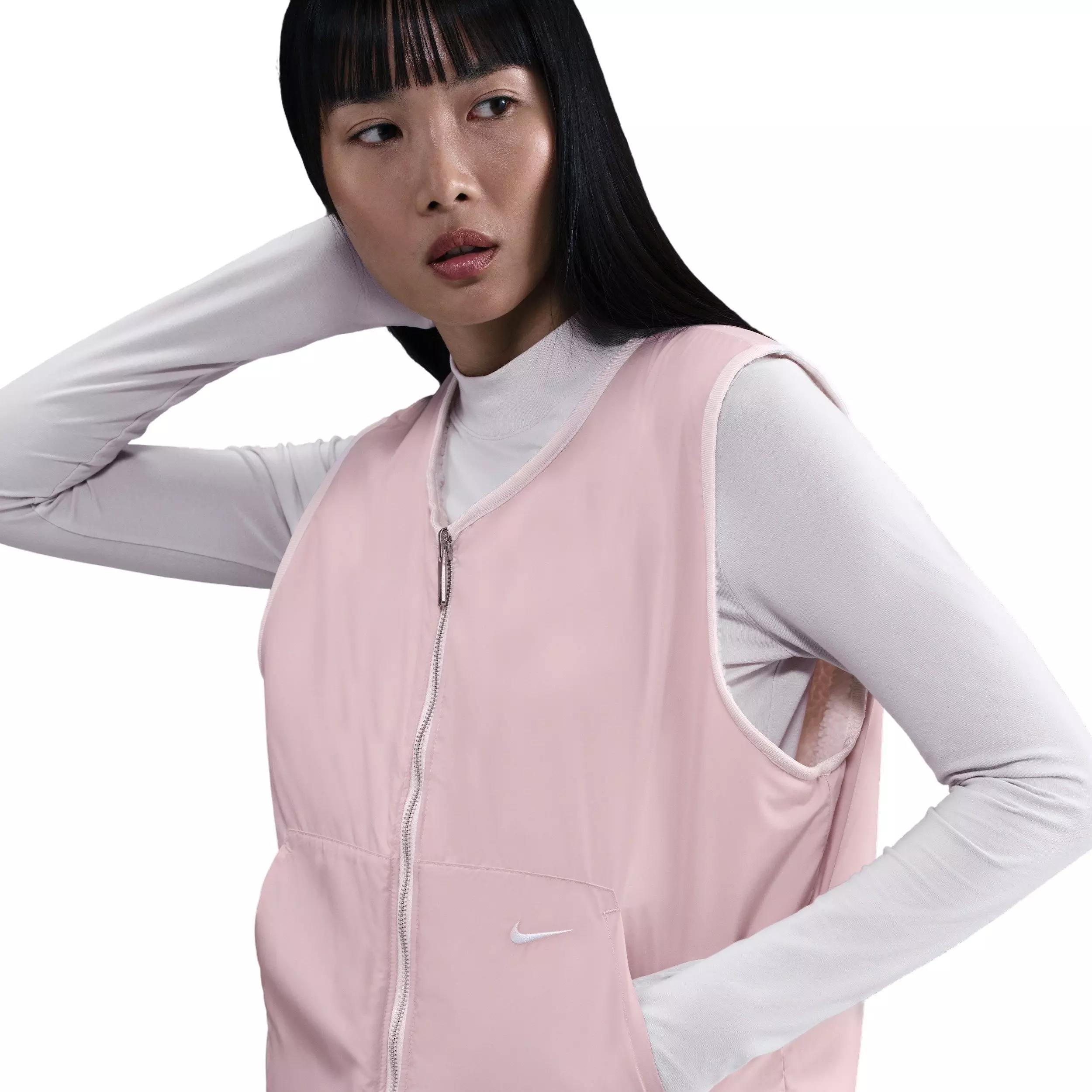 Nike Women's Sportswear High-Pile Fleece Vest -Pink - PINK