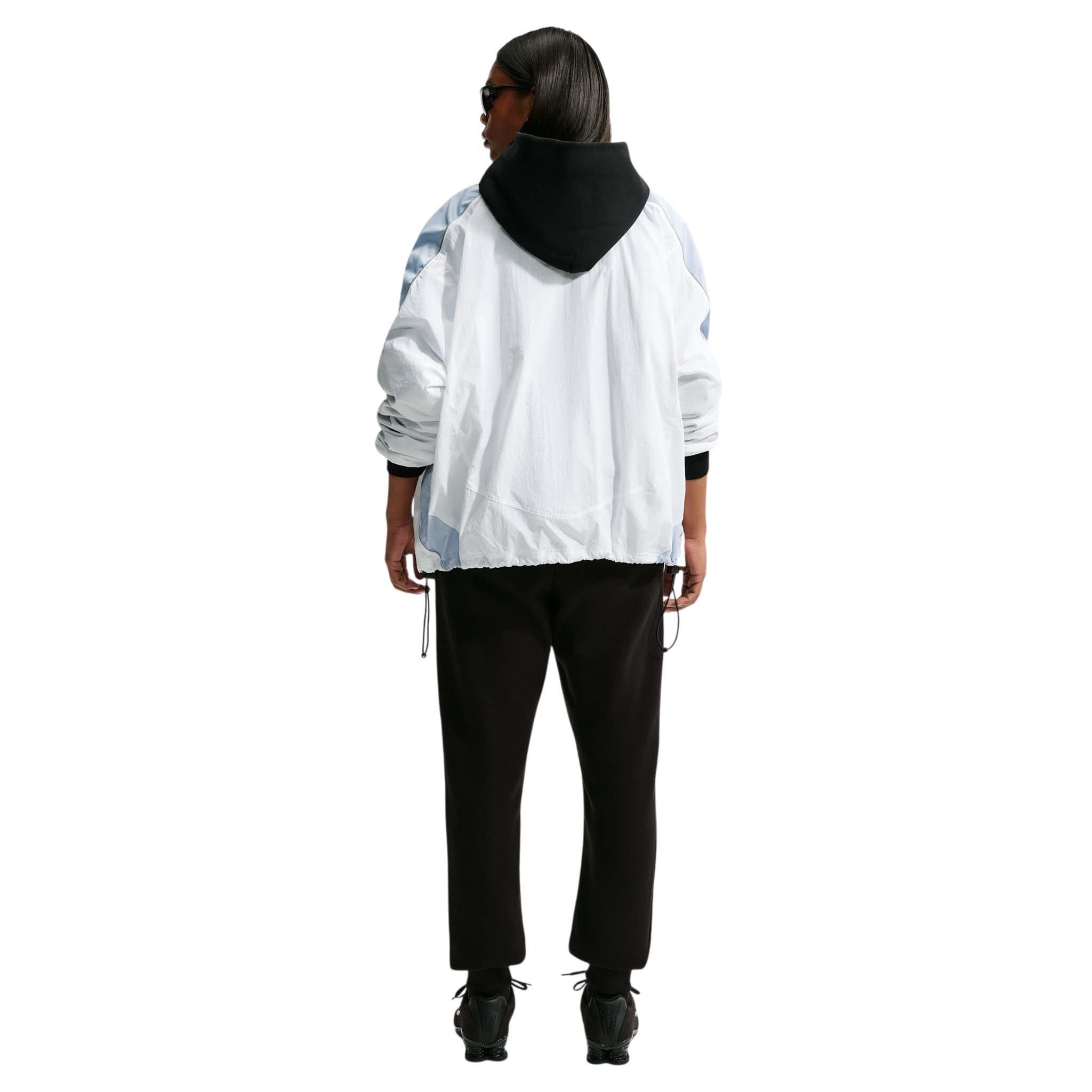Nike Women's Studio Fleece Medium Weight Oversized Pullover Hoodie - Black/Off-White - BLACK/OFF-WHITE Thumbnail View 5