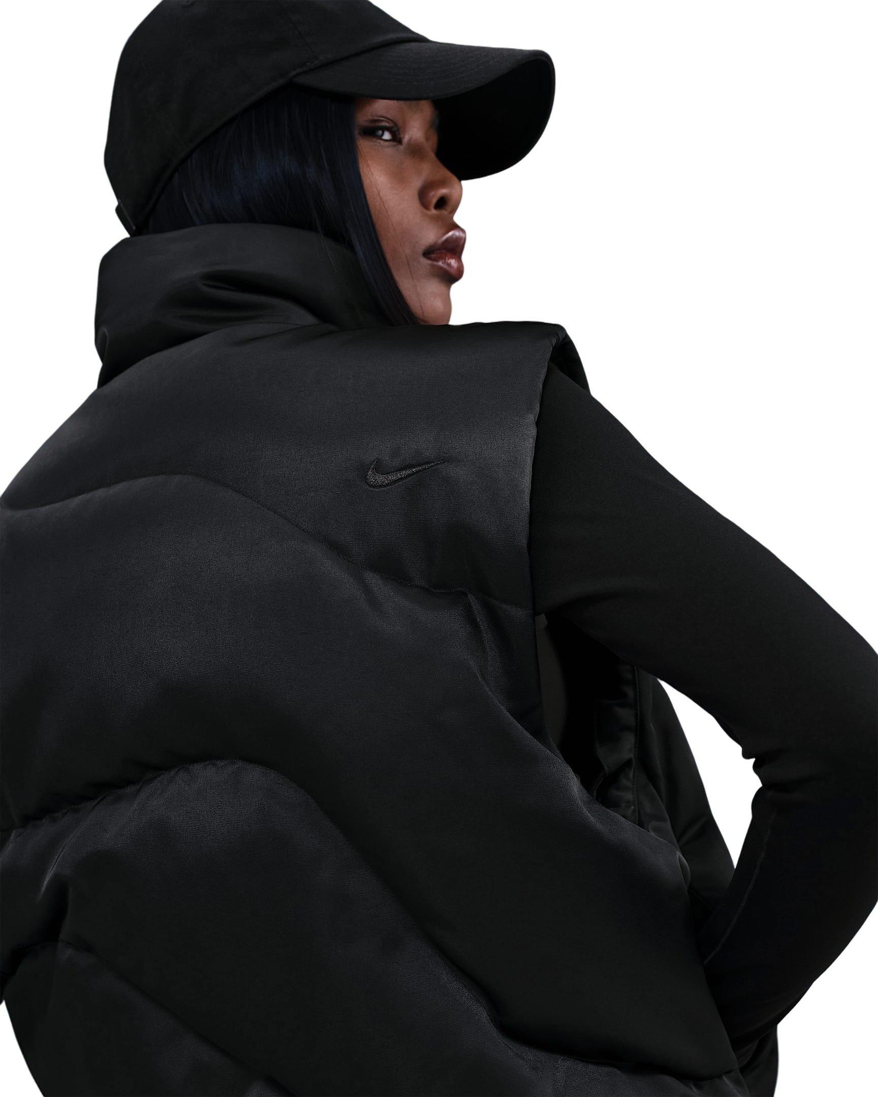 Nike Women's Sportswear Swoosh Series Oversized Down Gilet -Black - BLACK Thumbnail View 2