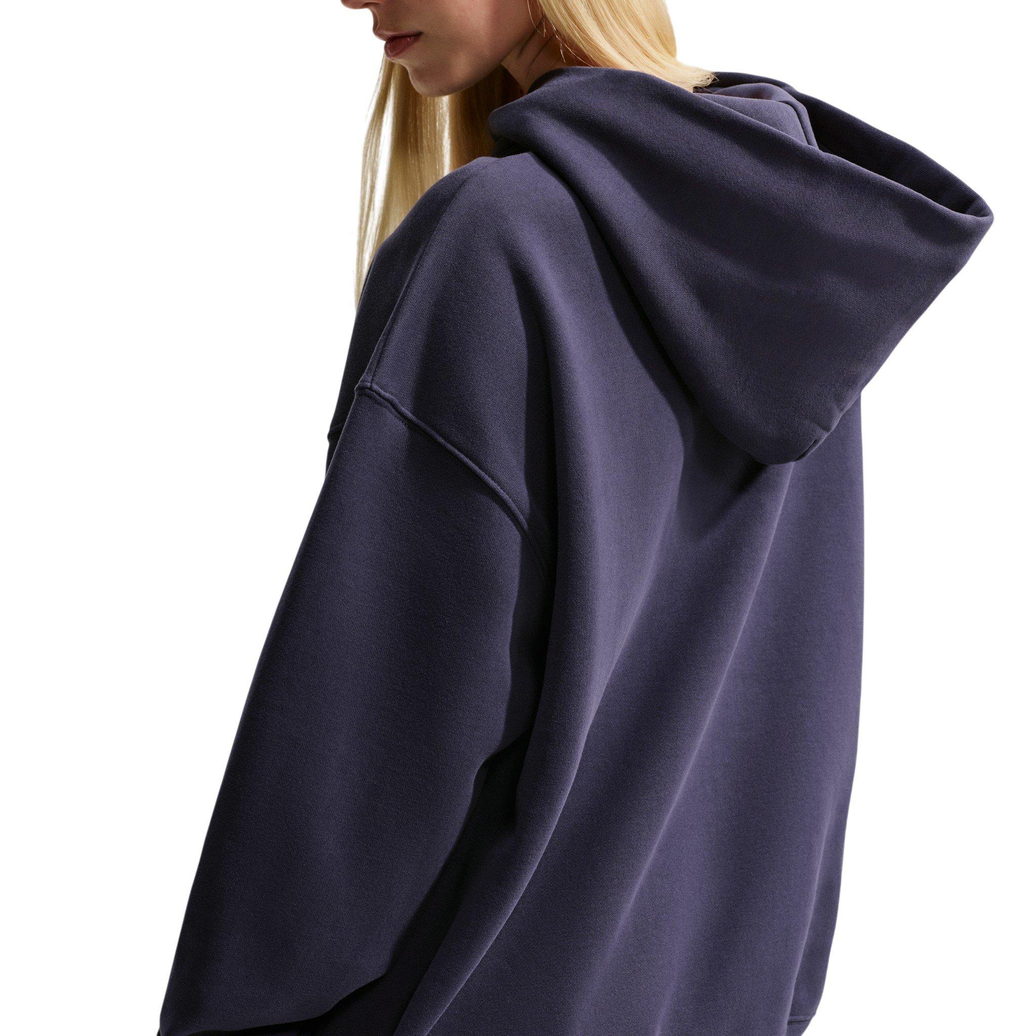 Nike Women's Studio Fleece Medium Weight Oversized Pullover Hoodie - Gridiron - GRIDIRON