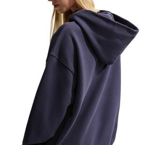 Nike Women's Studio Fleece Medium Weight Oversized Pullover Hoodie - Gridiron - GRIDIRON