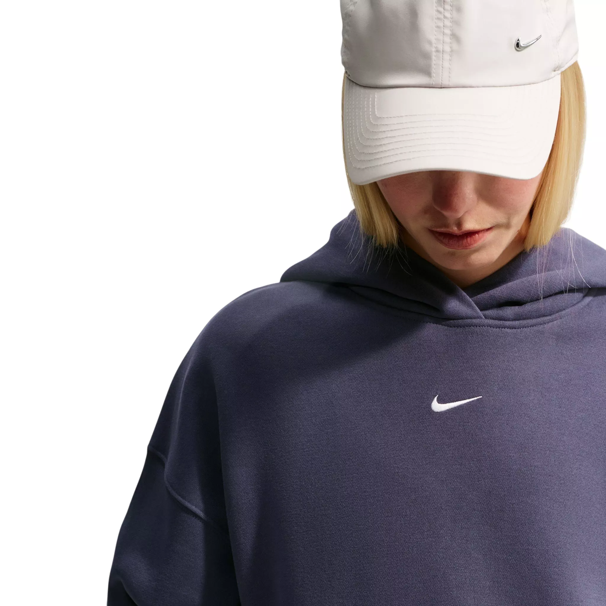 Nike Women's Studio Fleece Medium Weight Oversized Pullover Hoodie - Gridiron - GRIDIRON