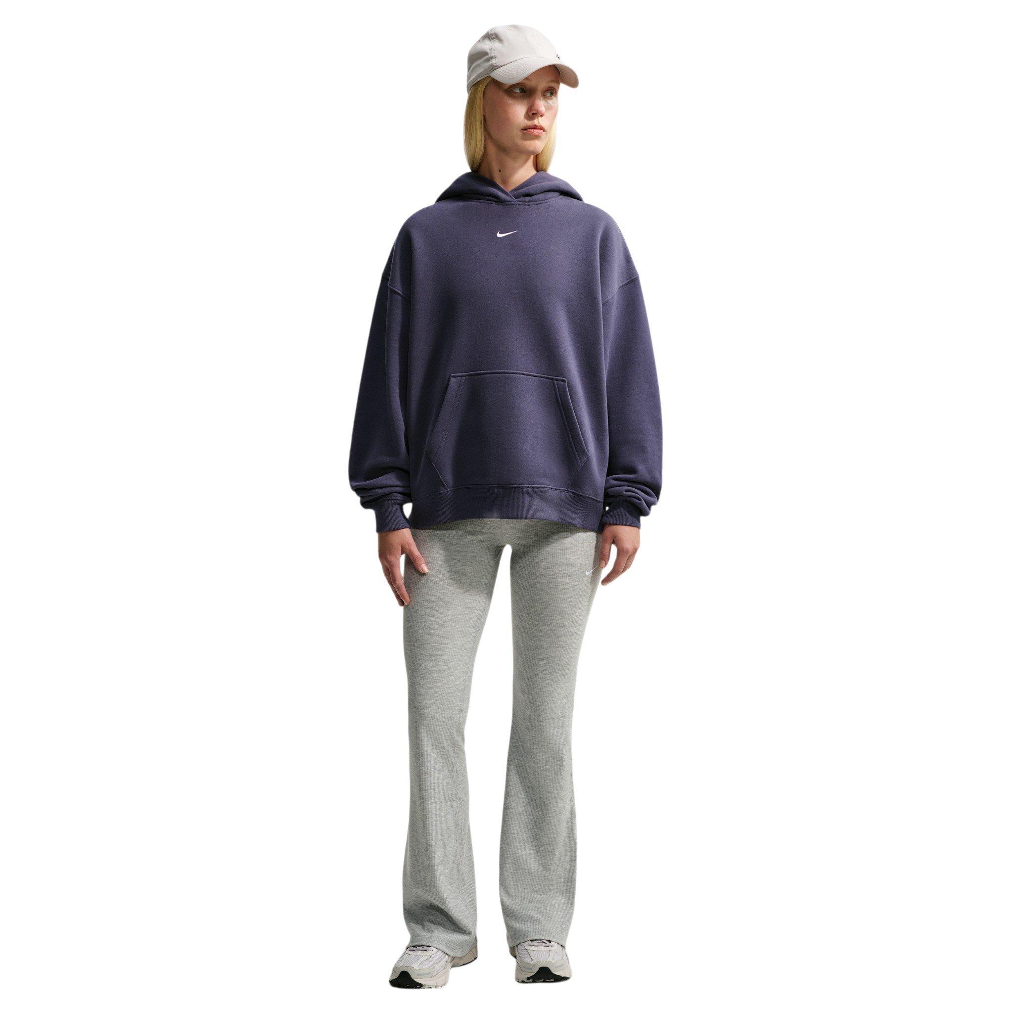 Nike Women's Studio Fleece Medium Weight Oversized Pullover Hoodie - Gridiron - GRIDIRON