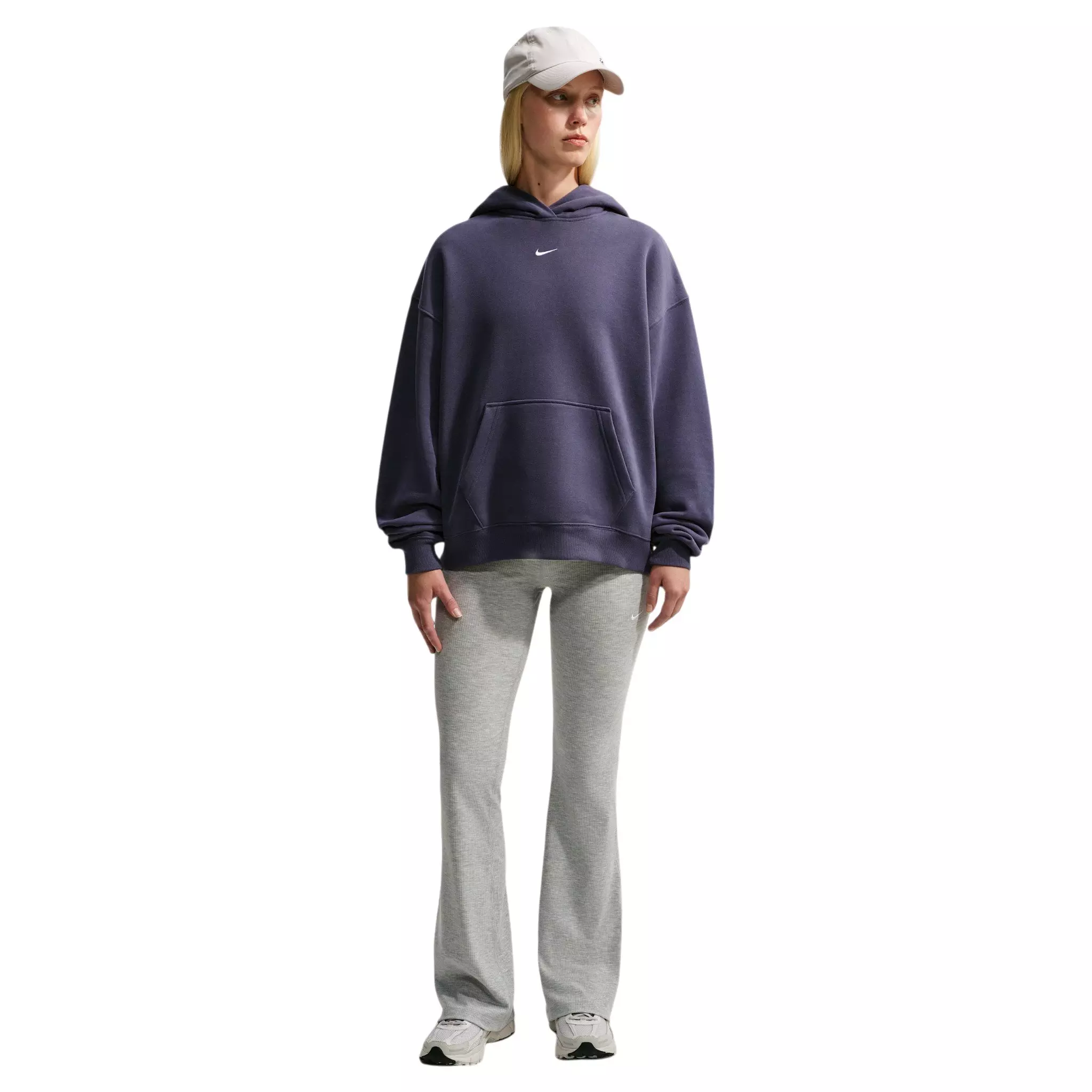 Nike Women's Studio Fleece Medium Weight Oversized Pullover Hoodie - Gridiron - GRIDIRON