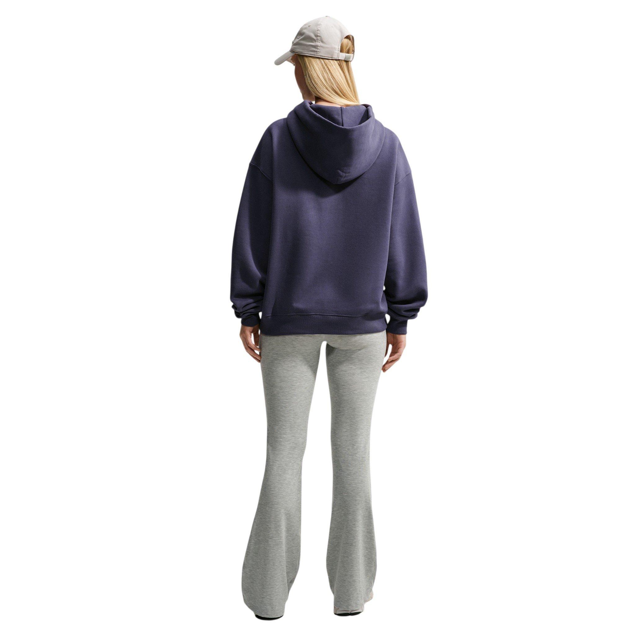 Nike Women's Studio Fleece Medium Weight Oversized Pullover Hoodie - Gridiron - GRIDIRON