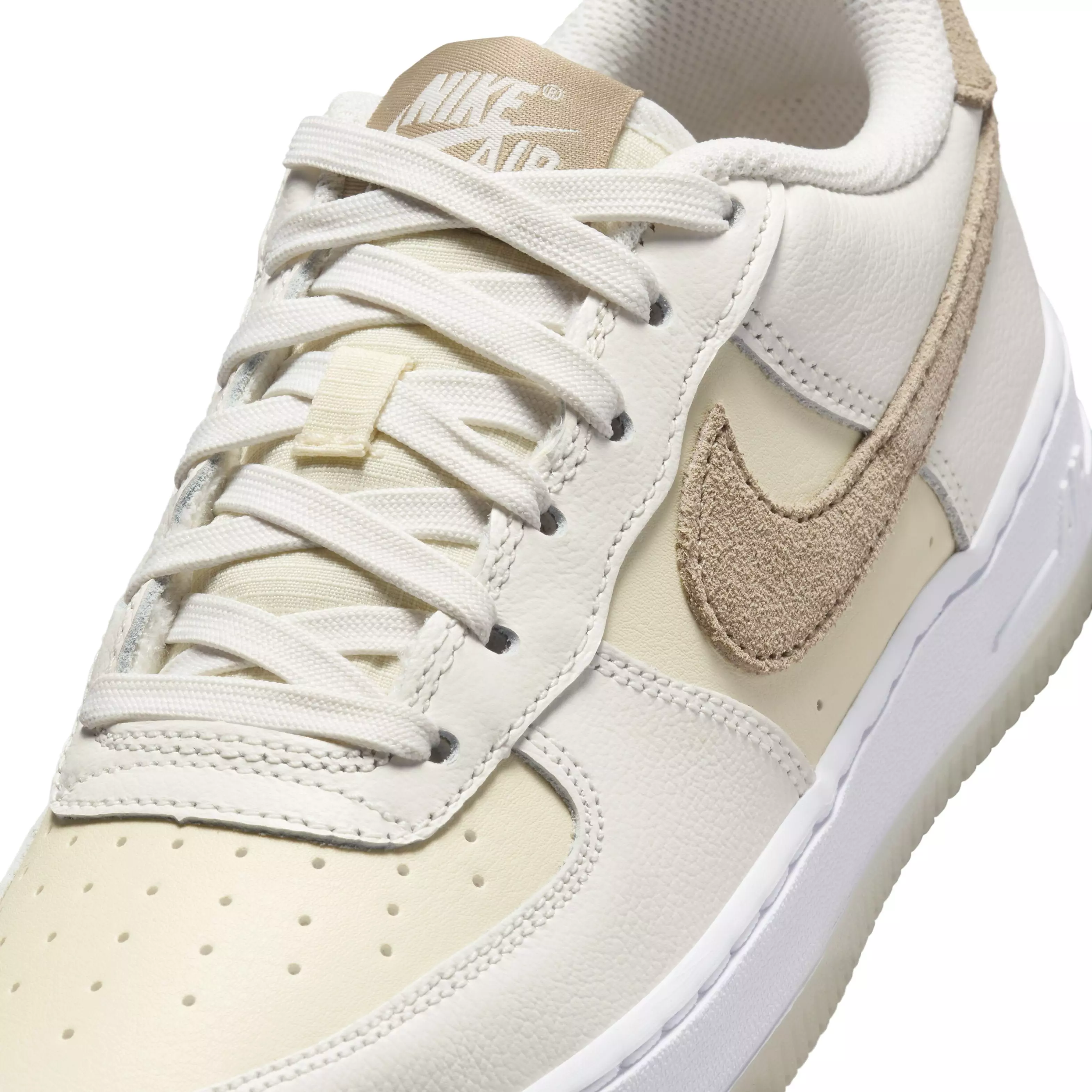 Nike Air Force 1 LV8 "Sail/Coconut Milk/White/Khaki" Grade School Boys' Shoe - SAIL/MILK/WHITE/KHAKI