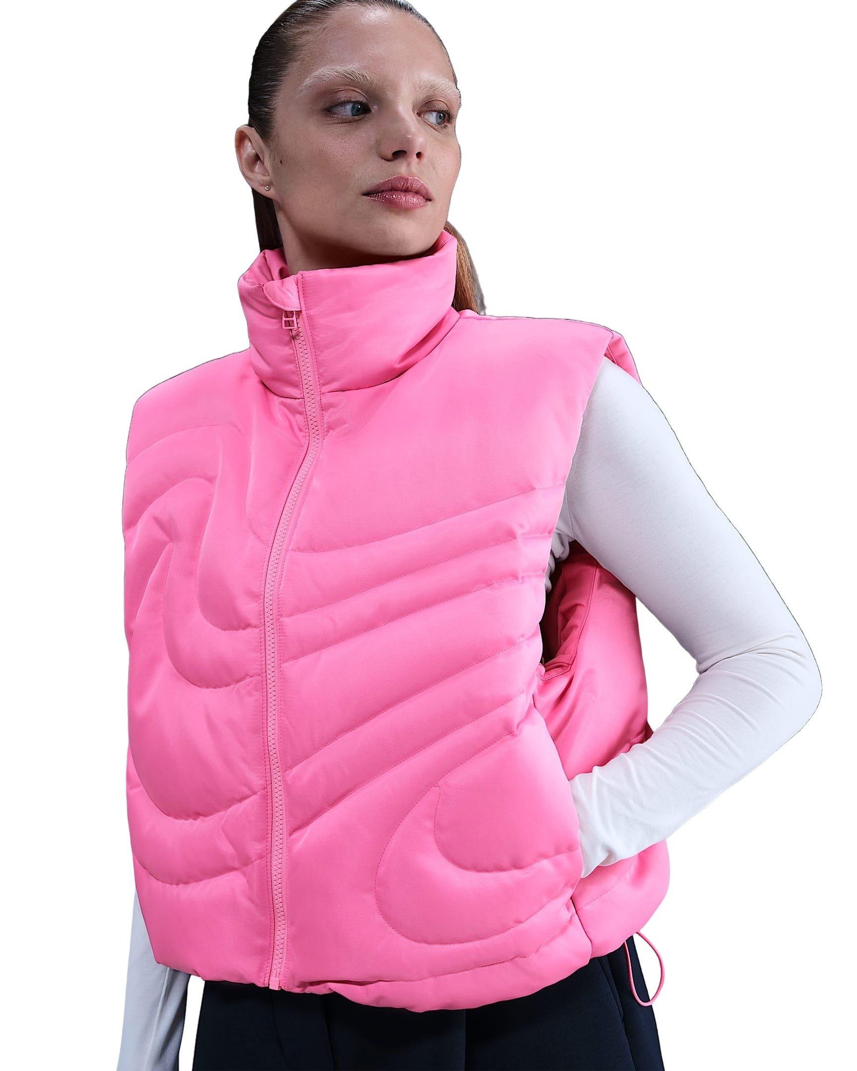 Nike Women's Sportswear Swoosh Series Oversized Down Gilet - Pink - PINK Thumbnail View 1