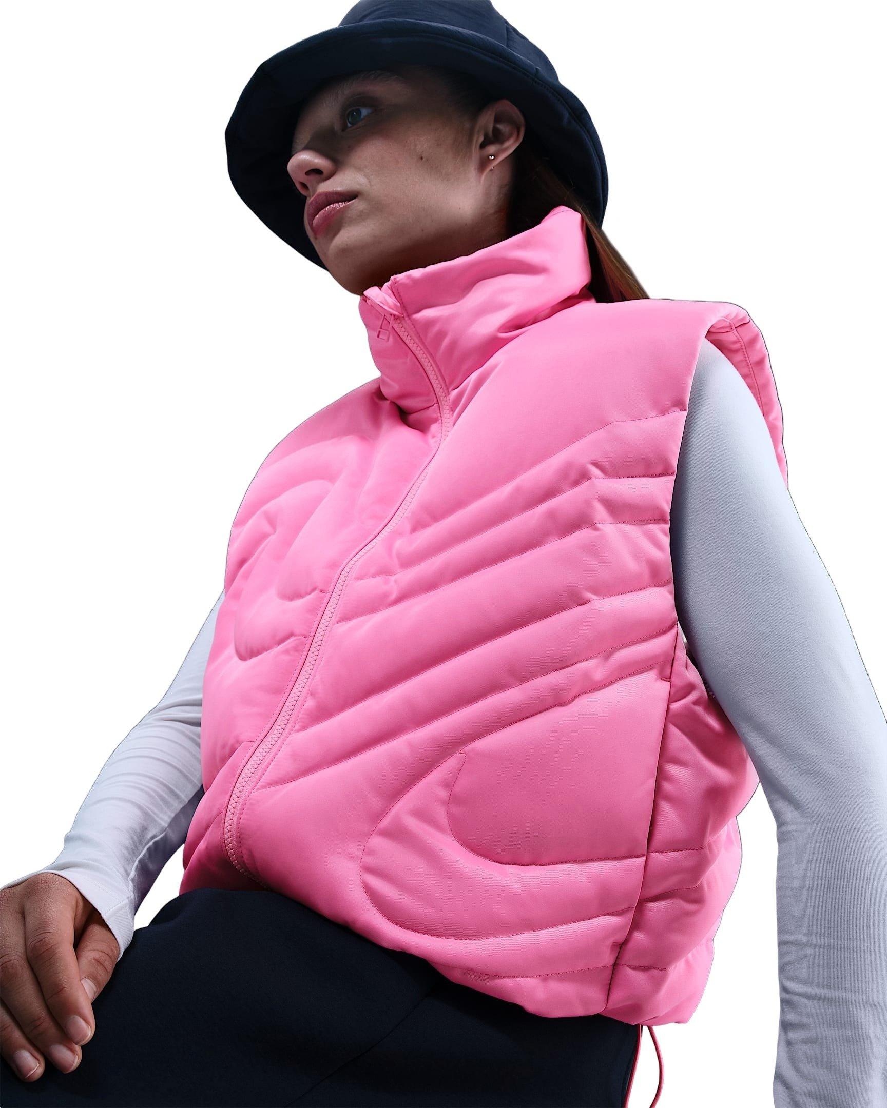Nike Women's Sportswear Swoosh Series Oversized Down Gilet - Pink - PINK Thumbnail View 3