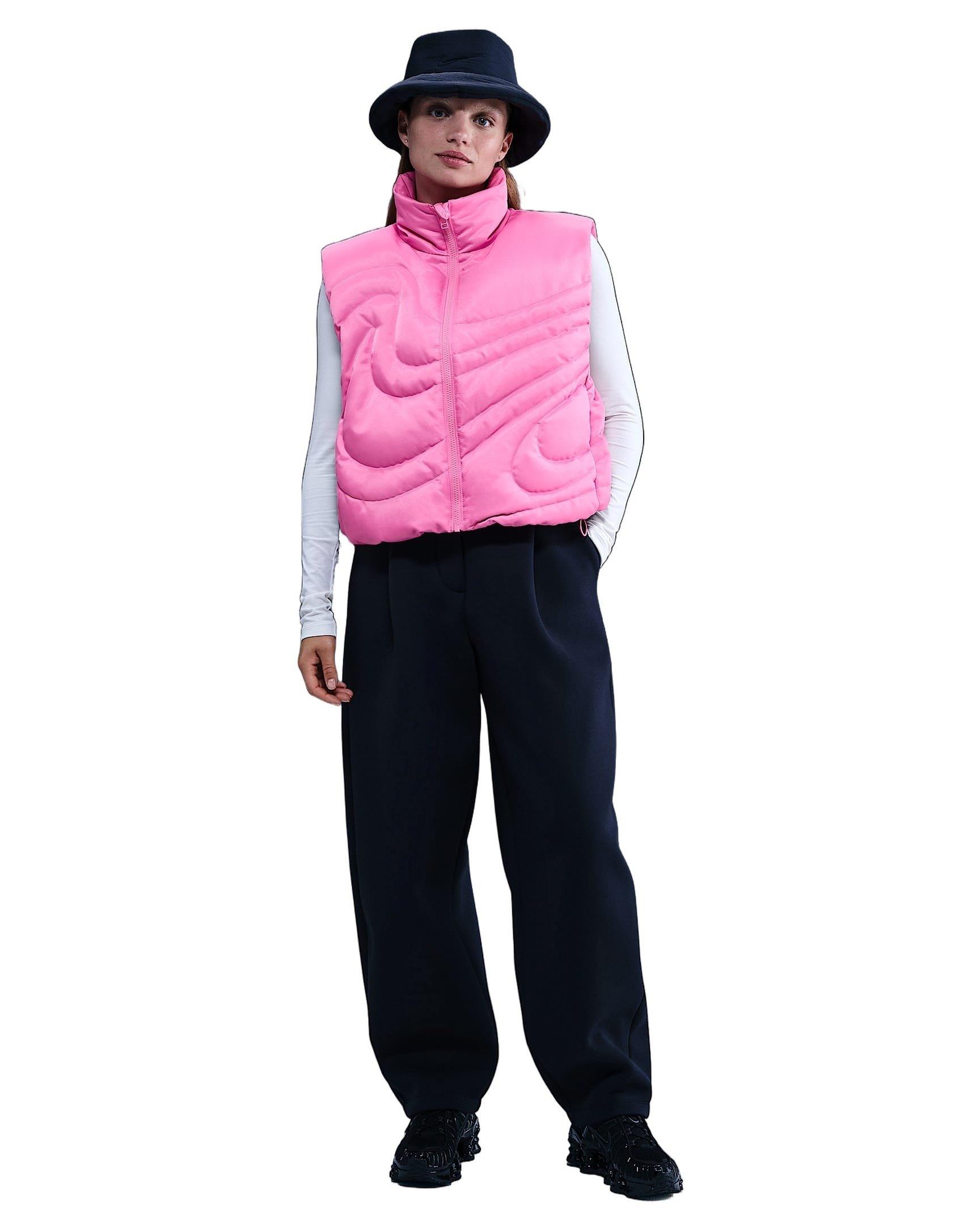 Nike Women's Sportswear Swoosh Series Oversized Down Gilet - Pink - PINK Thumbnail View 5