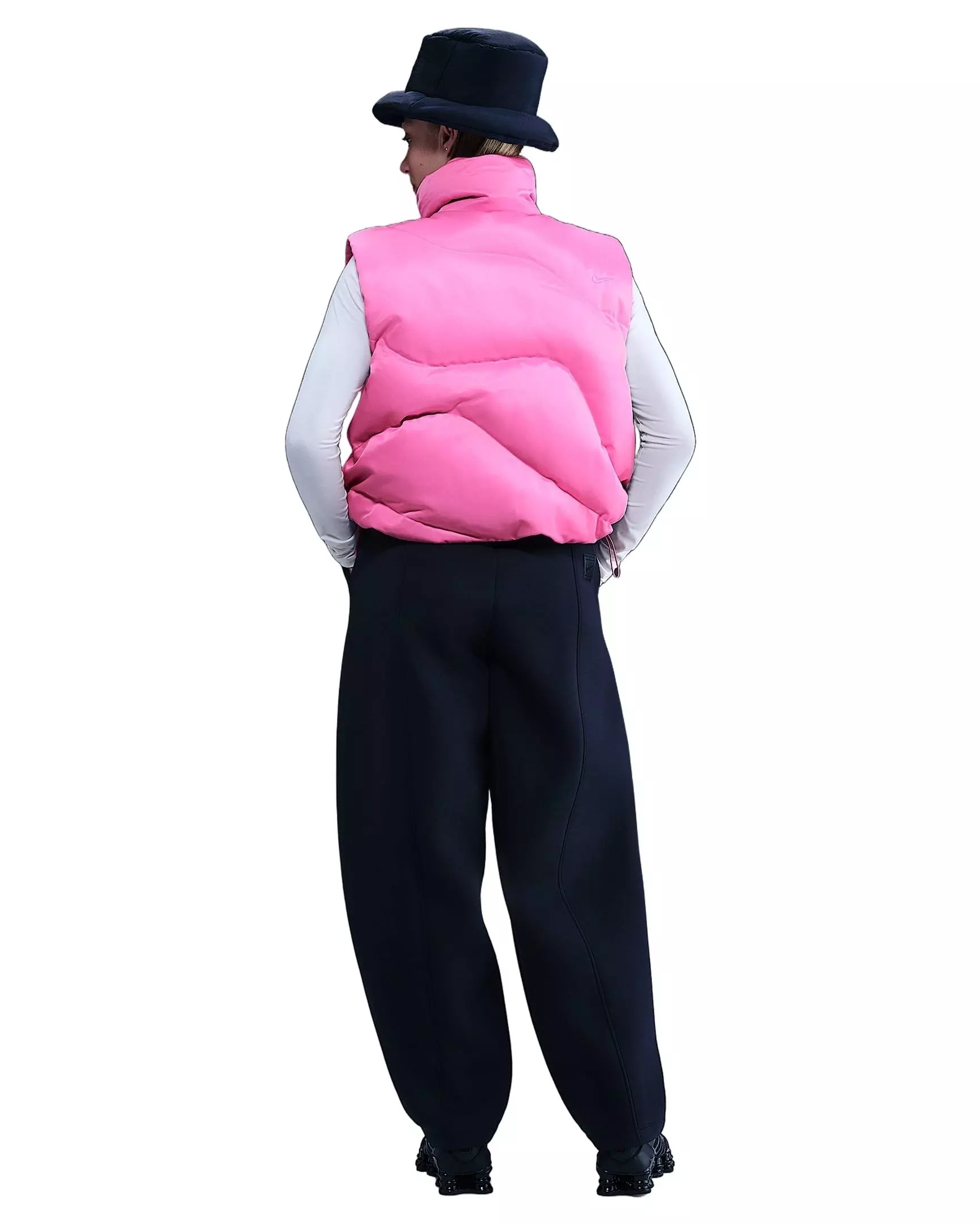 Nike Women's Sportswear Swoosh Series Oversized Down Gilet -Pink - PINK