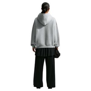 Nike Women's Studio Fleece Medium Weight Oversized Pullover Hoodie - Grey Heather - GREY HEATHER