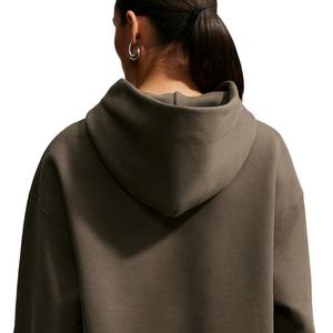 Nike Women's Studio Fleece Medium Weight Oversized Pullover Hoodie - Brown - BROWN