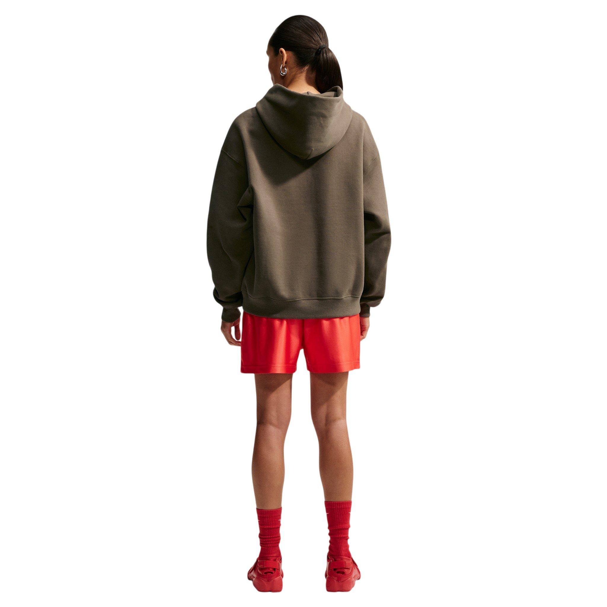 Nike Women's Studio Fleece Medium Weight Oversized Pullover Hoodie - Brown - BROWN