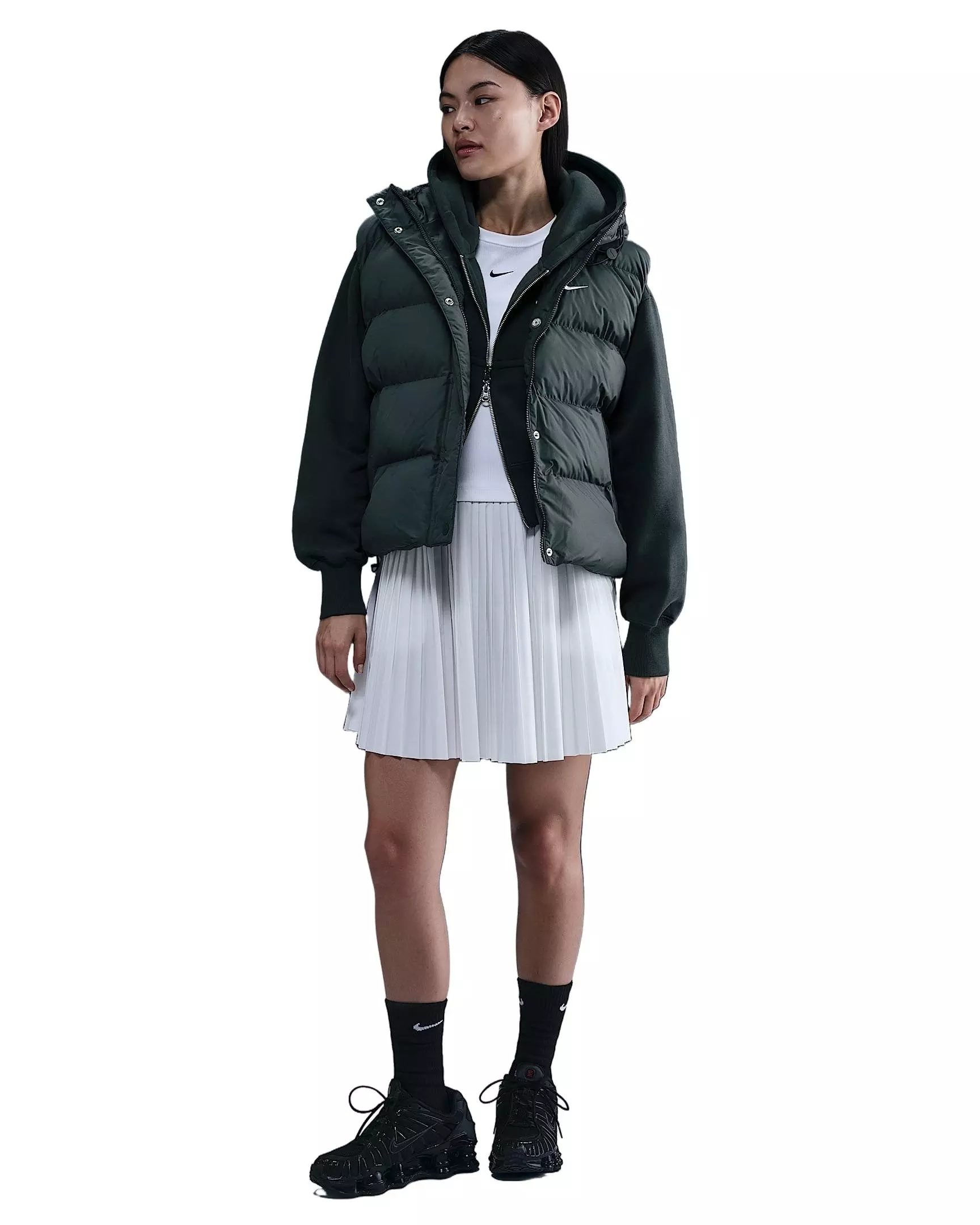 Nike Women's Sportswear Therma-FIT Vest -Seaweed Green - SEAWEED GREEN