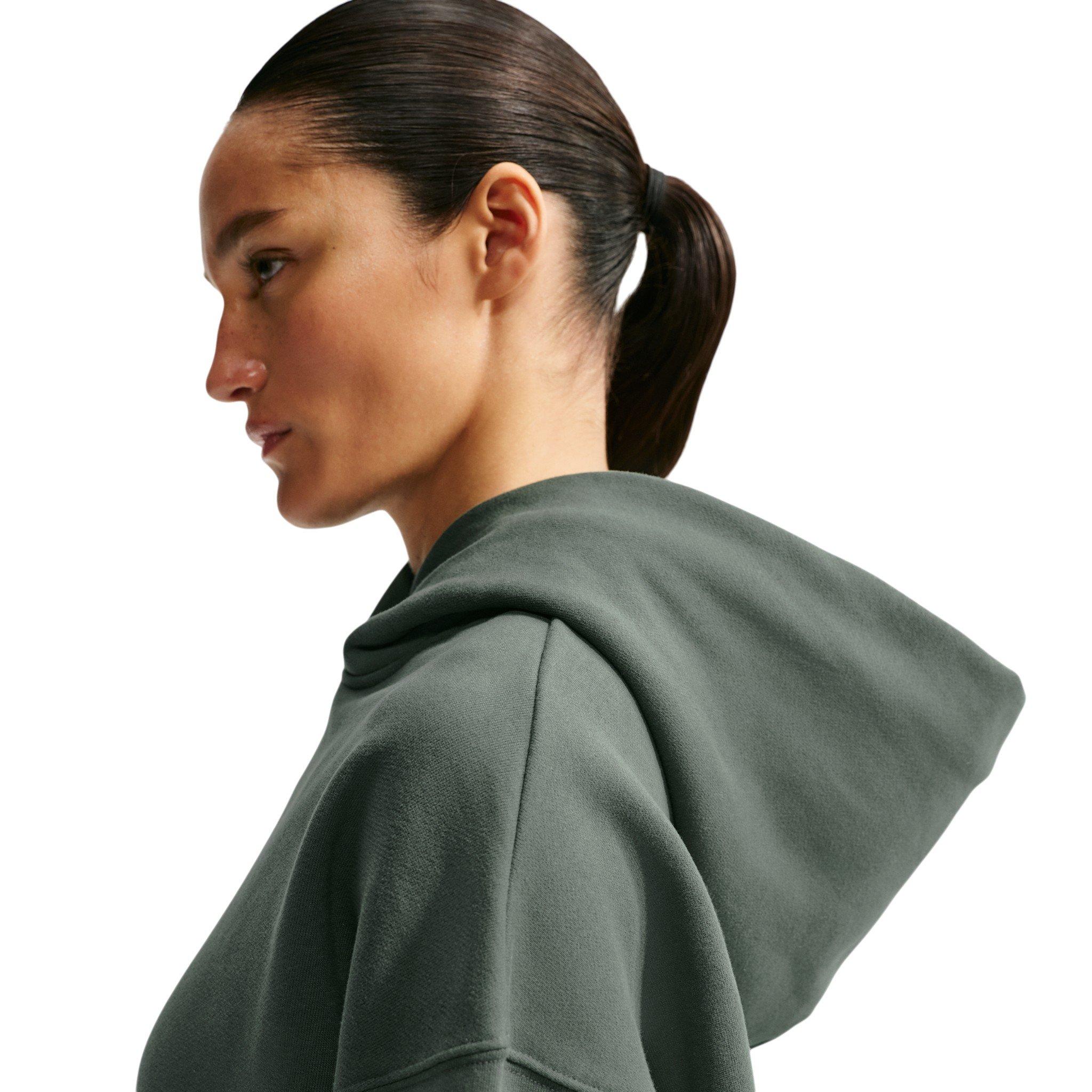 Nike Women's Studio Fleece Medium Weight Oversized Pullover Hoodie - Green - GREEN