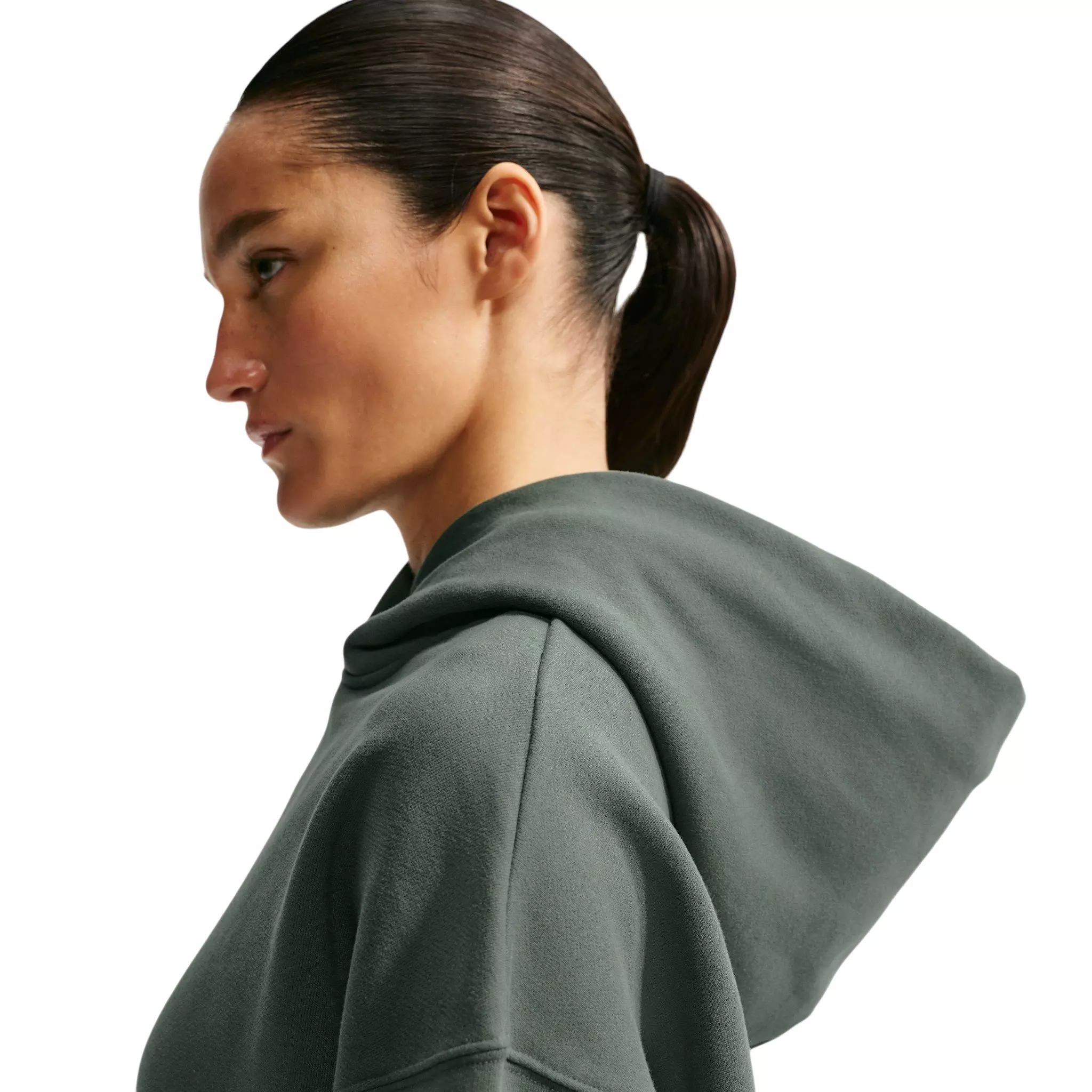 Nike Women's Studio Fleece Medium Weight Oversized Pullover Hoodie - Green - GREEN