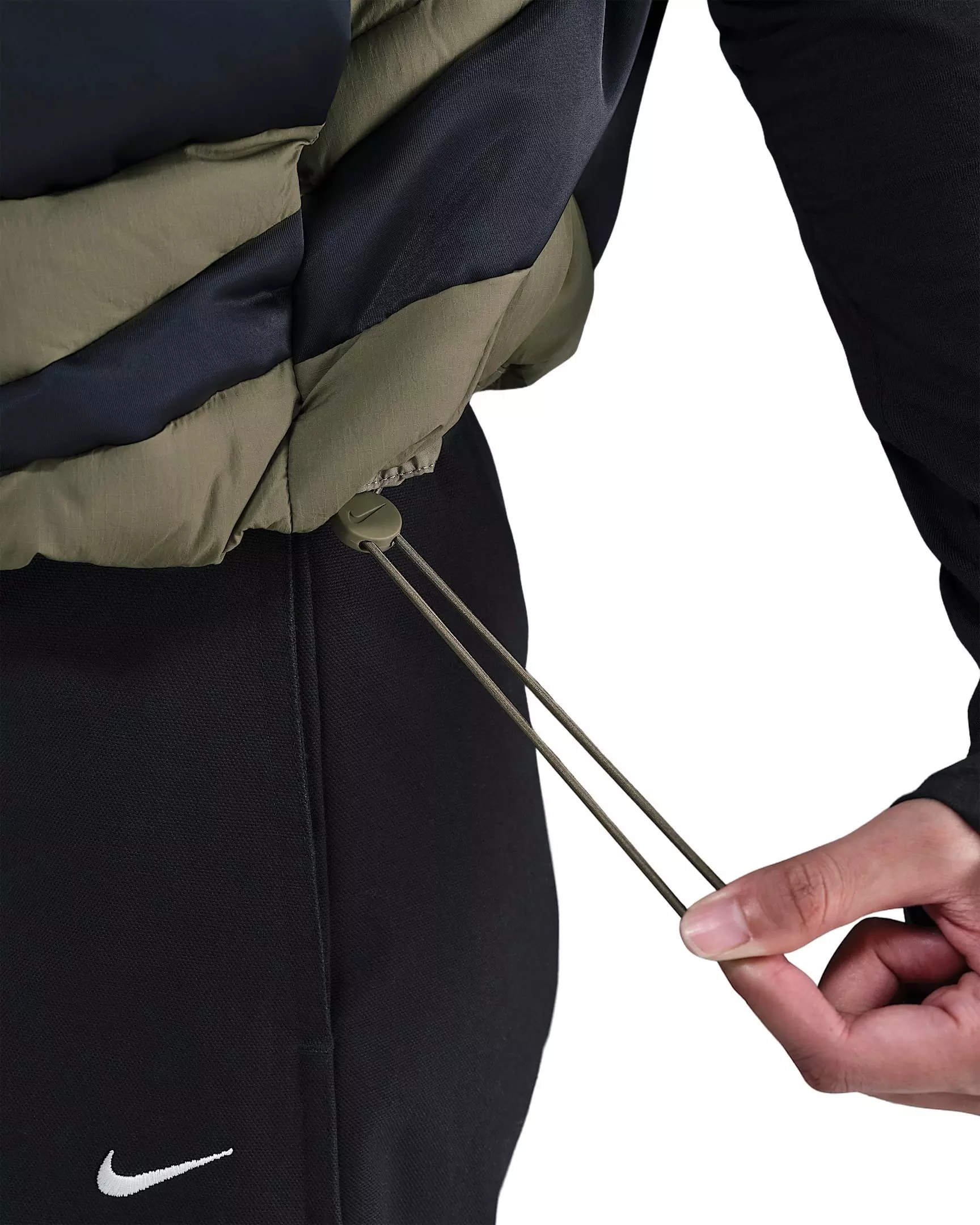 Nike Women's Sportswear Swoosh Series Oversized Down Vest -Olive/Black - OLIVE/BLACK