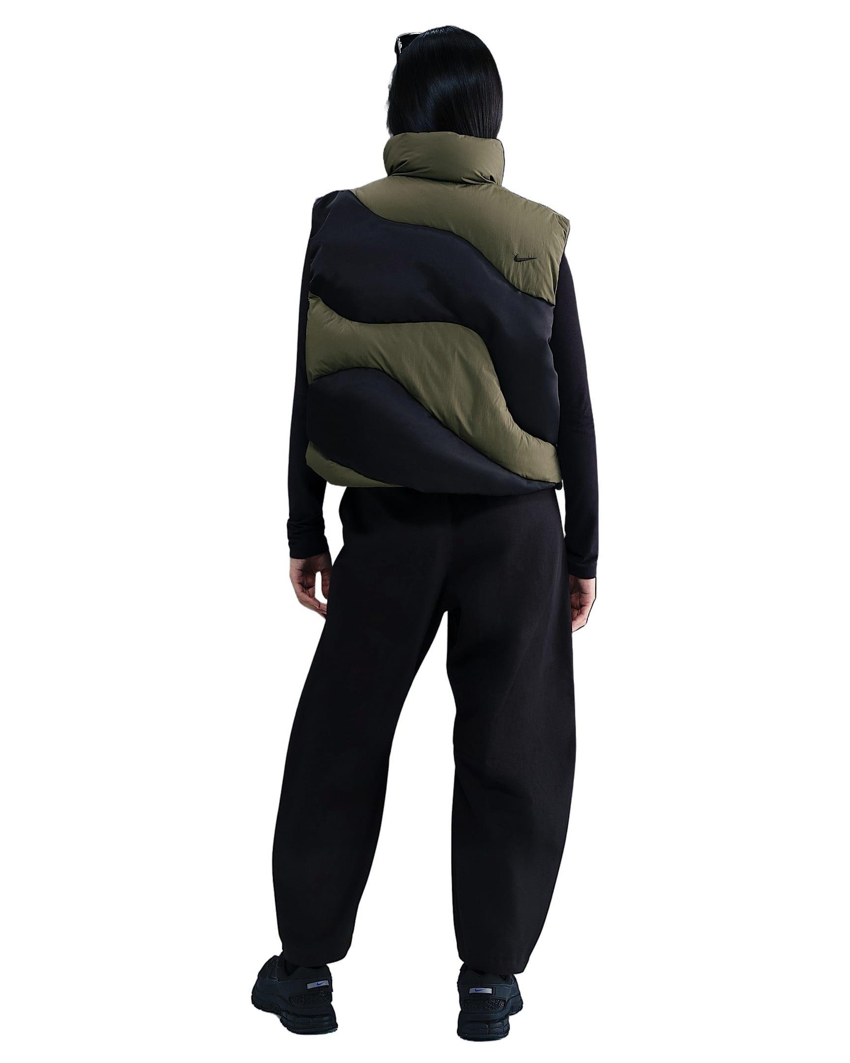 Nike Women's Sportswear Swoosh Series Oversized Down Vest - Olive/Black - OLIVE/BLACK Thumbnail View 6