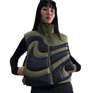 Nike Women's Sportswear Swoosh Series Oversized Down Vest -Olive/Black