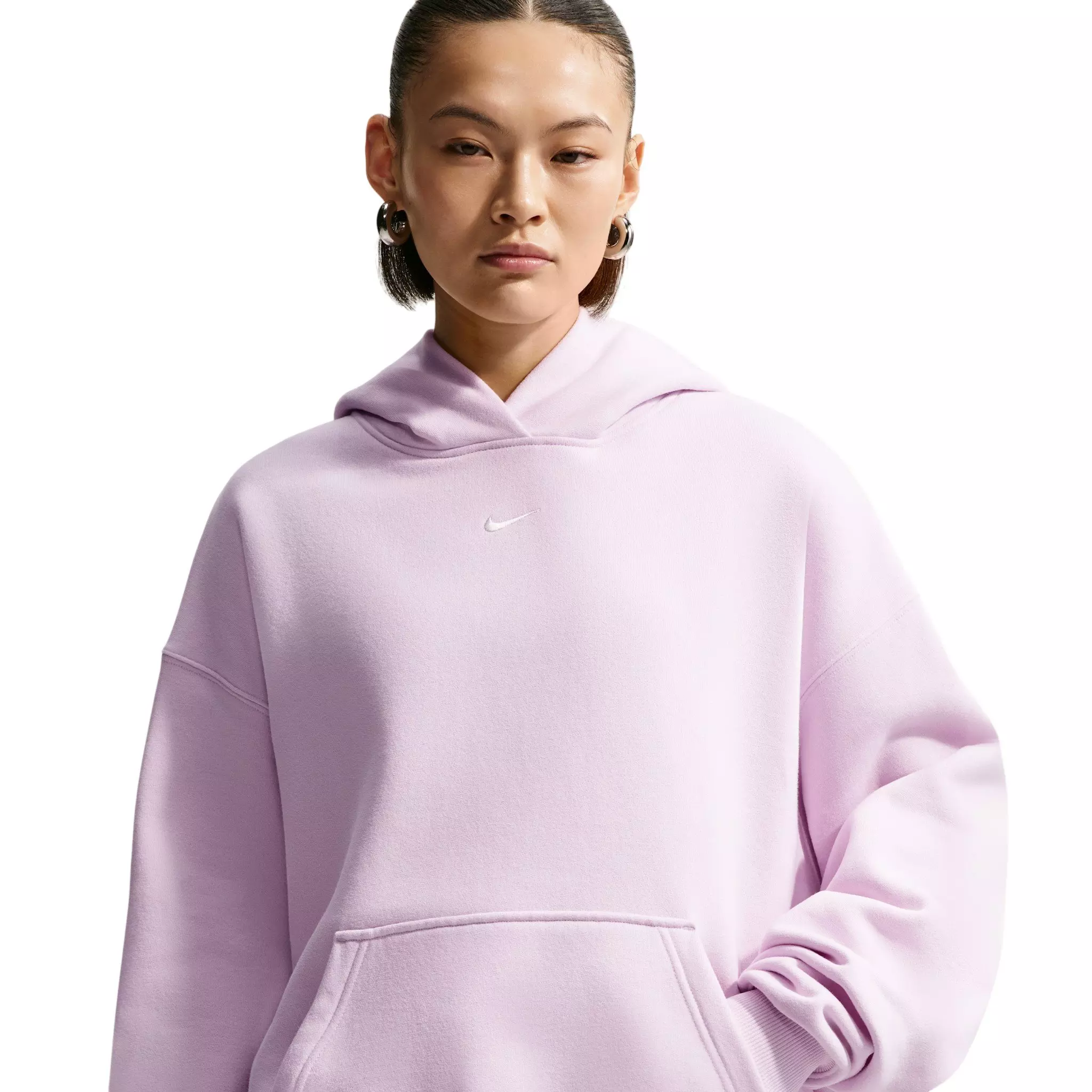 Nike Women's Studio Fleece Medium Weight Oversized Pullover Hoodie - Lilac - LILAC