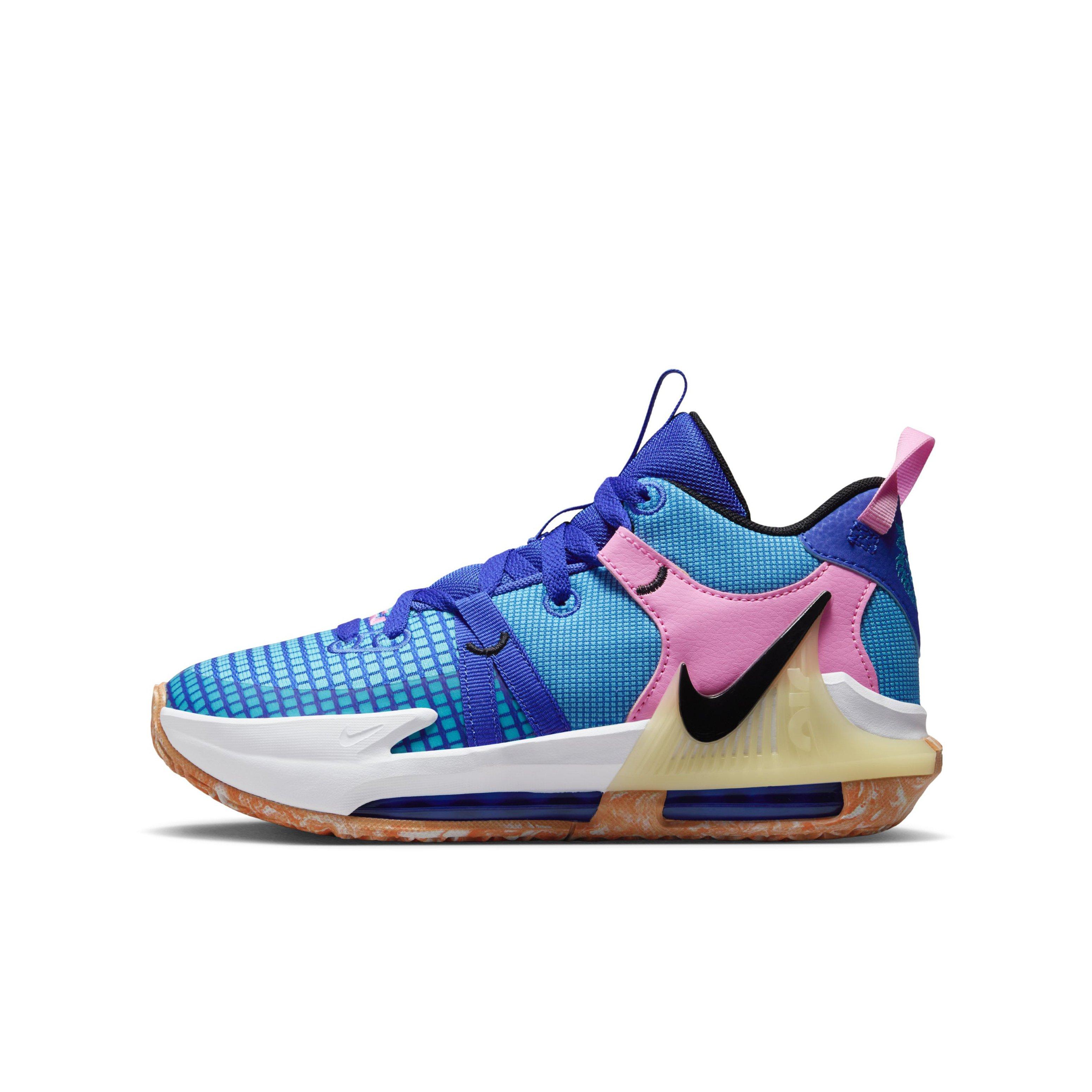 Nike LeBron Witness 7 Grade School Boys' "Hyper Royal/Blue Lightning/White/Black" Basketball Shoe
