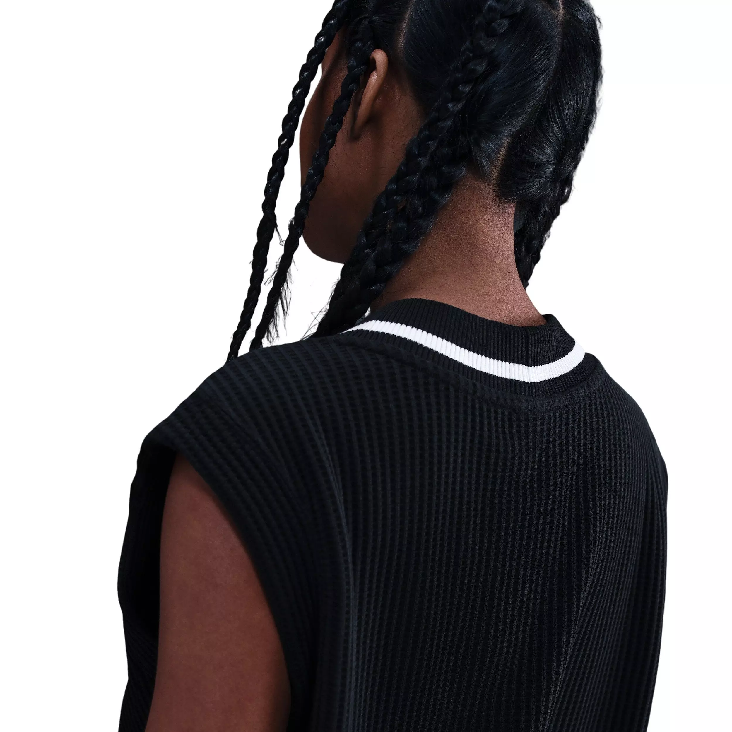 Nike Women's Sportswear Waffle-Knit Prep Vest - Black - BLACK