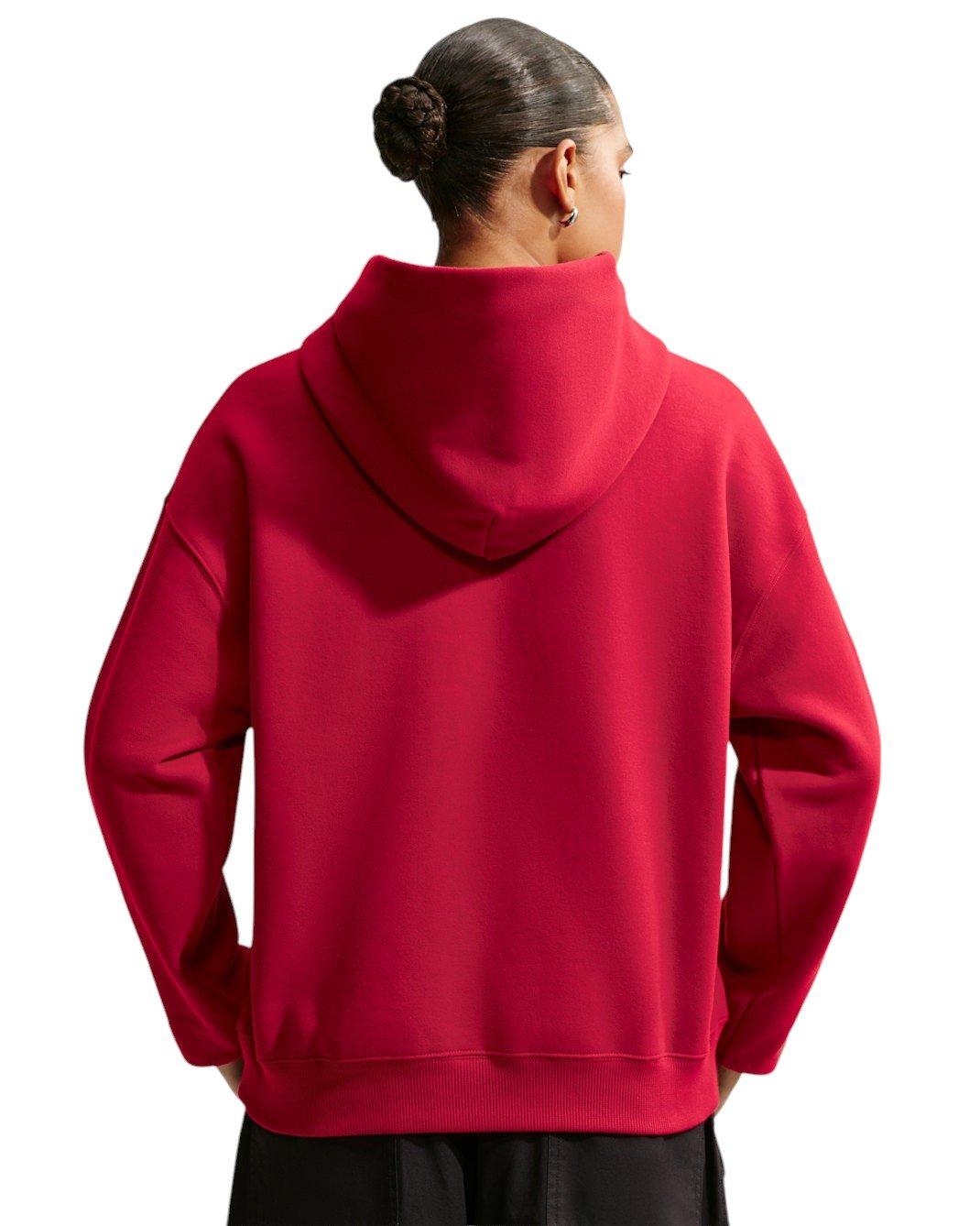 Nike Women's Studio Fleece Medium Weight Oversized Pullover Hoodie - Red - RED