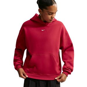 Nike Women's Studio Fleece Medium Weight Oversized Pullover Hoodie - Red - RED