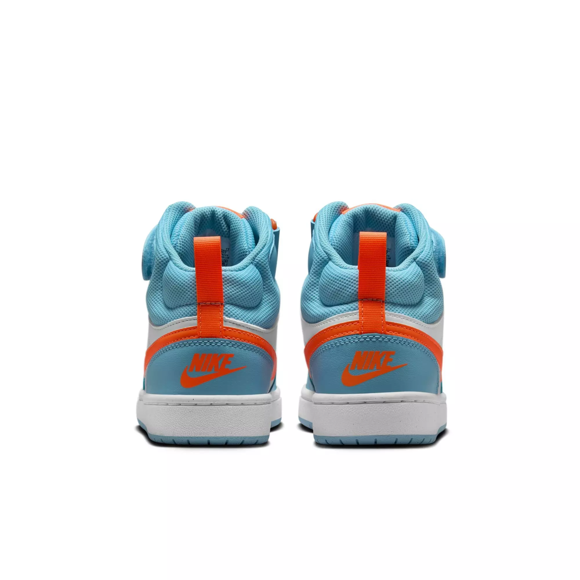 Nike Court Borough Mid 2 "Light Blue/Orange/White" Grade School Boys' Shoe - LT BLUE/ORANGE/WHITE