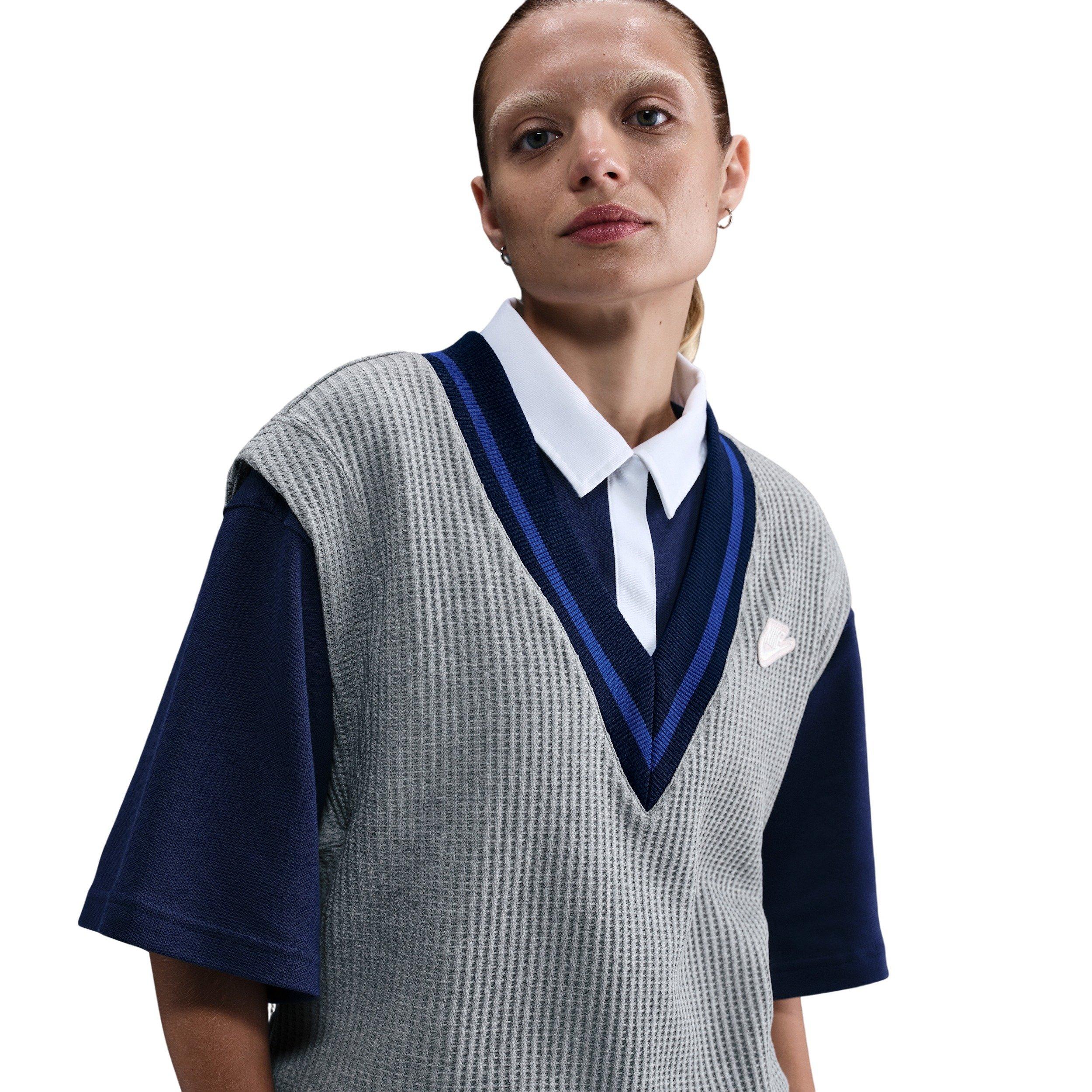 Nike Women's Sportswear Waffle-Knit Prep Vest -Grey - GREY Thumbnail View 1
