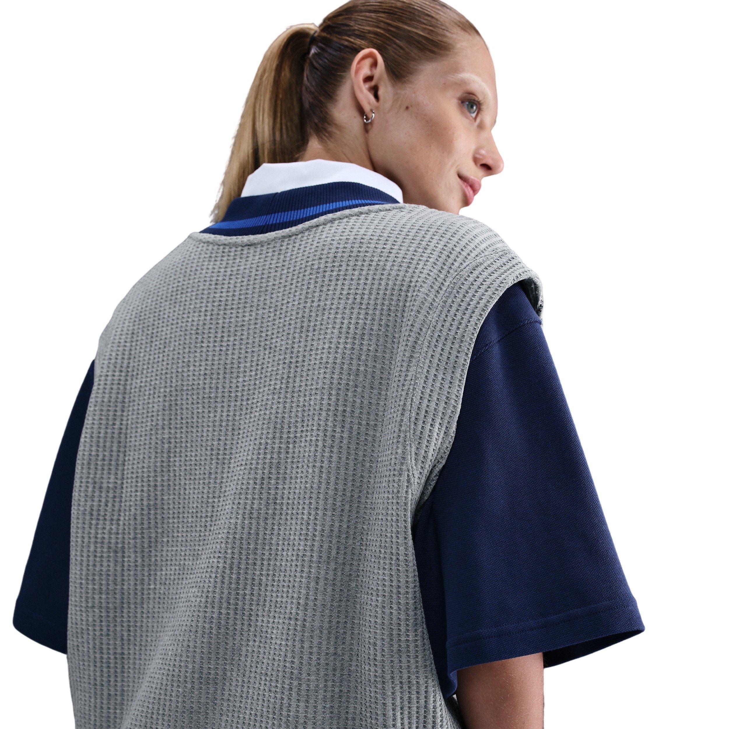 Nike Women's Sportswear Waffle-Knit Prep Vest -Grey - GREY Thumbnail View 2