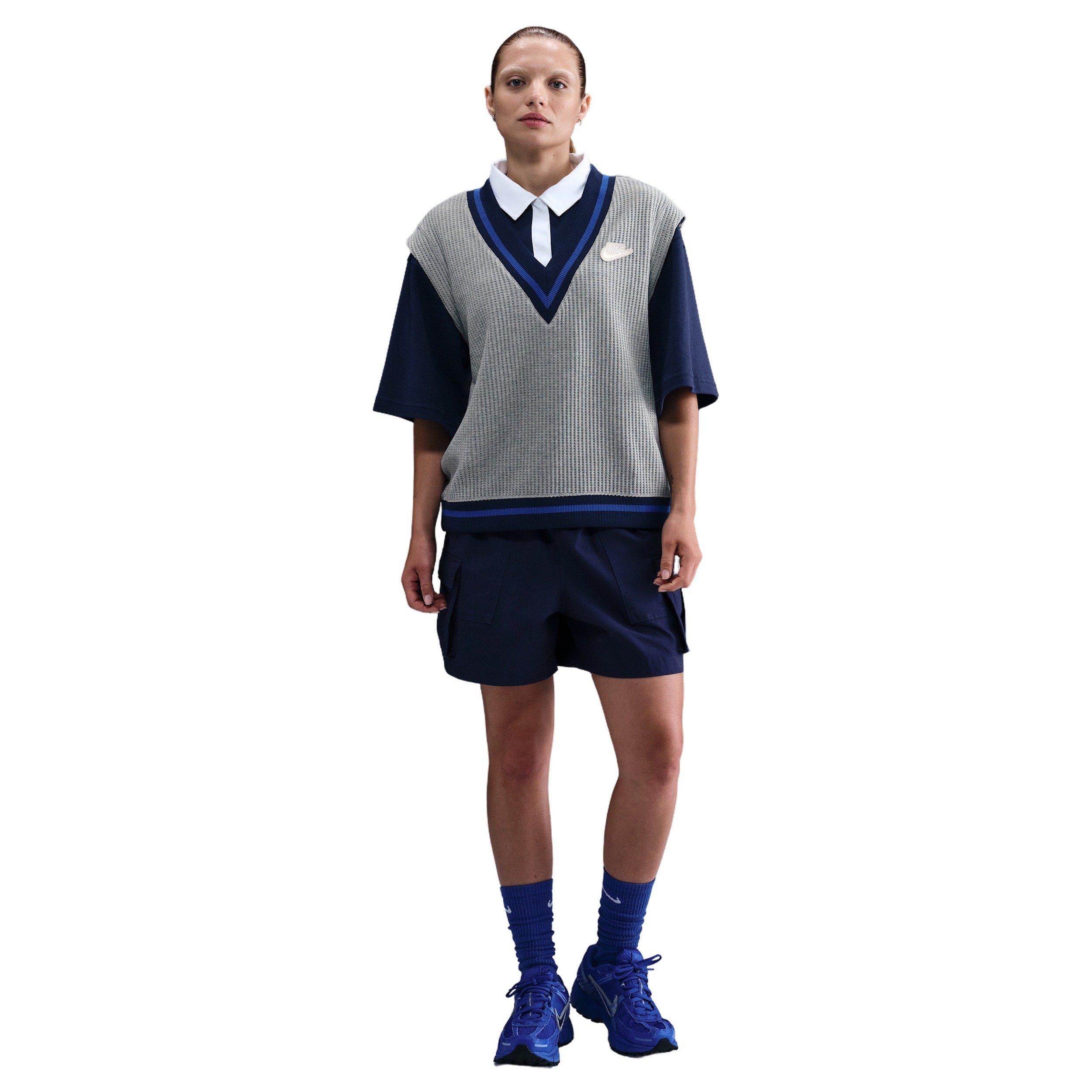 Nike Women's Sportswear Waffle-Knit Prep Vest -Grey - GREY Thumbnail View 4