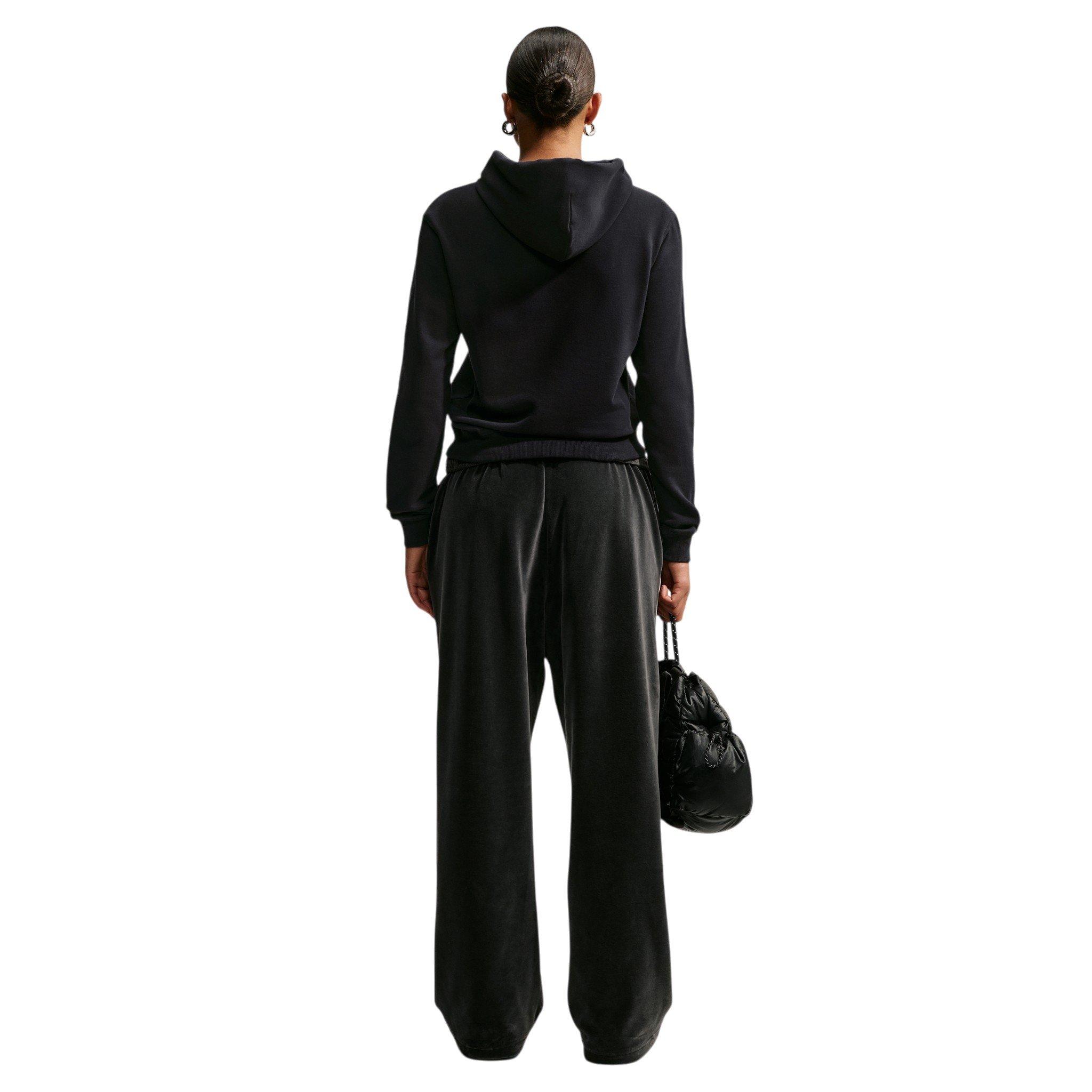 Nike Women's Studio Fleece Lightweight Pullover Hoodie - Black/Off-White - BLACK/OFF-WHITE