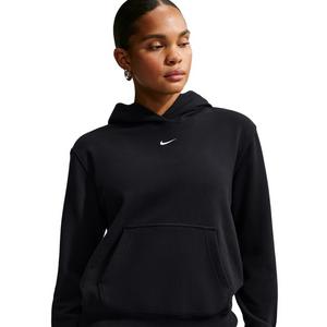 Nike Women's Studio Fleece Lightweight Pullover Hoodie - Black/Off-White - BLACK/OFF-WHITE