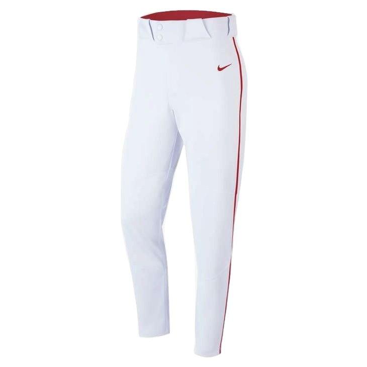 Nike Men's Vapor Select Piped Baseball Pants - WHITE/GARNET Thumbnail View 1
