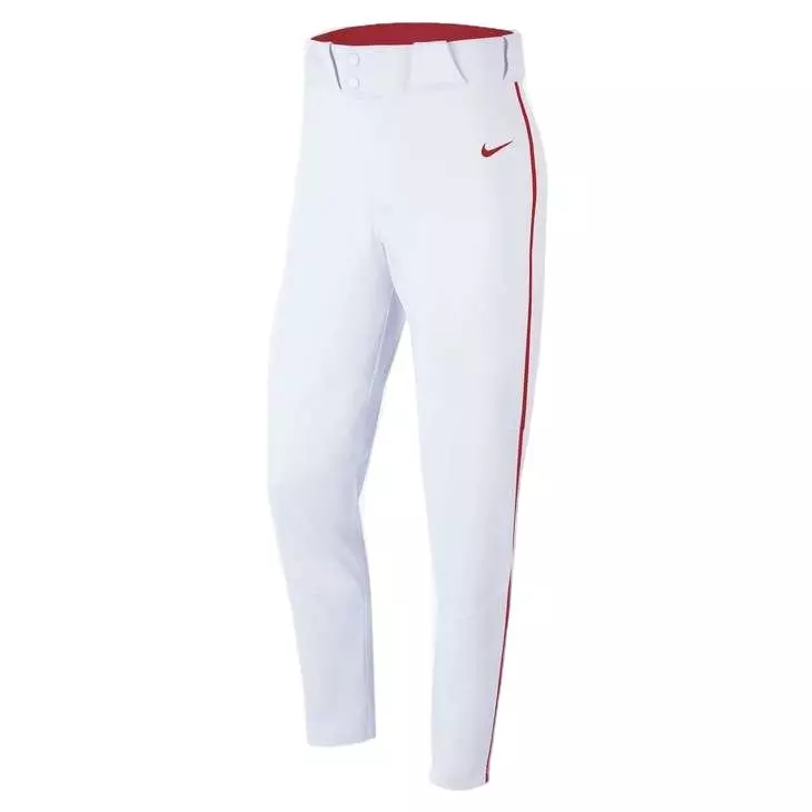Nike Men's Vapor Select Piped Baseball Pants - WHITE/GARNET