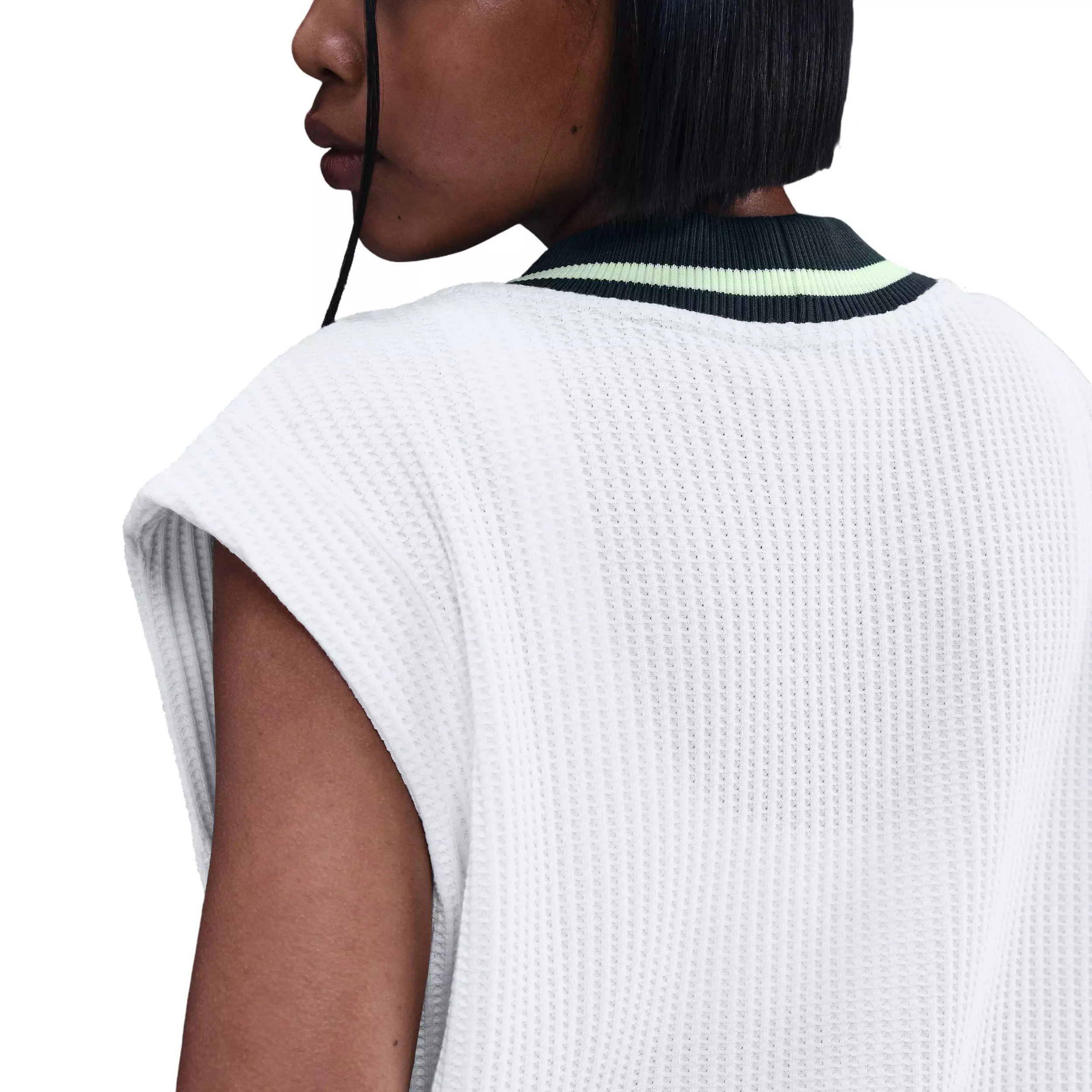 Nike Women's Sportswear Waffle-Knit Prep Vest -White - WHITE