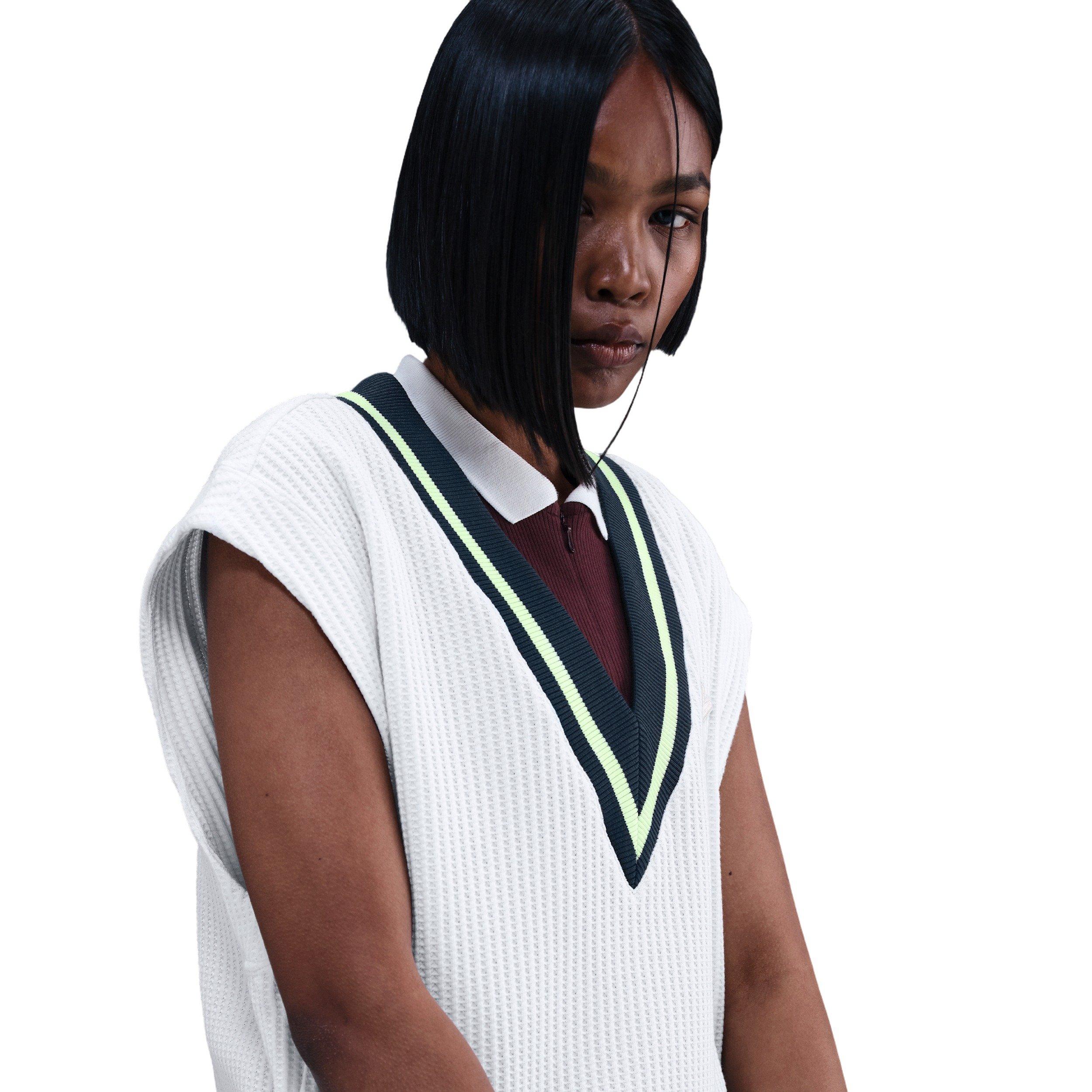 Nike Women's Sportswear Waffle-Knit Prep Vest -White - WHITE Thumbnail View 3