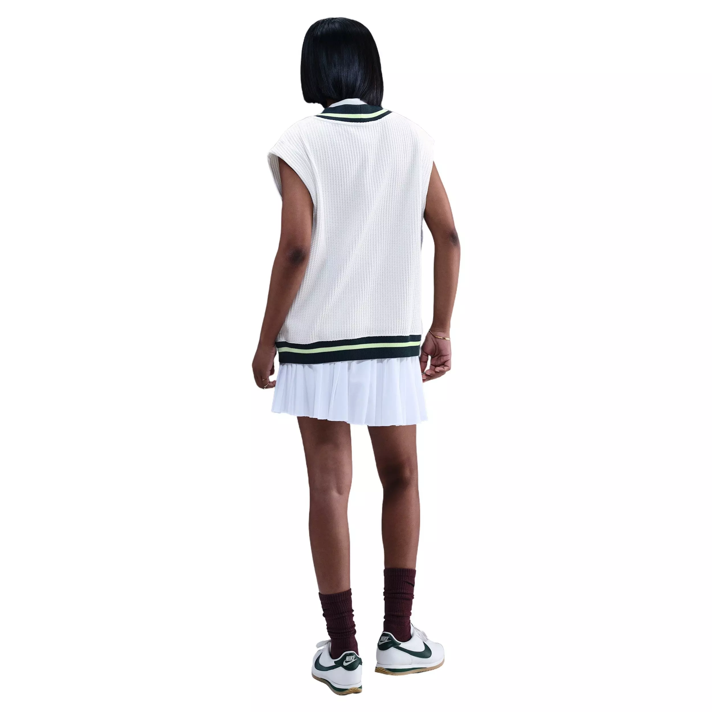 Nike Women's Sportswear Waffle-Knit Prep Vest -White - WHITE