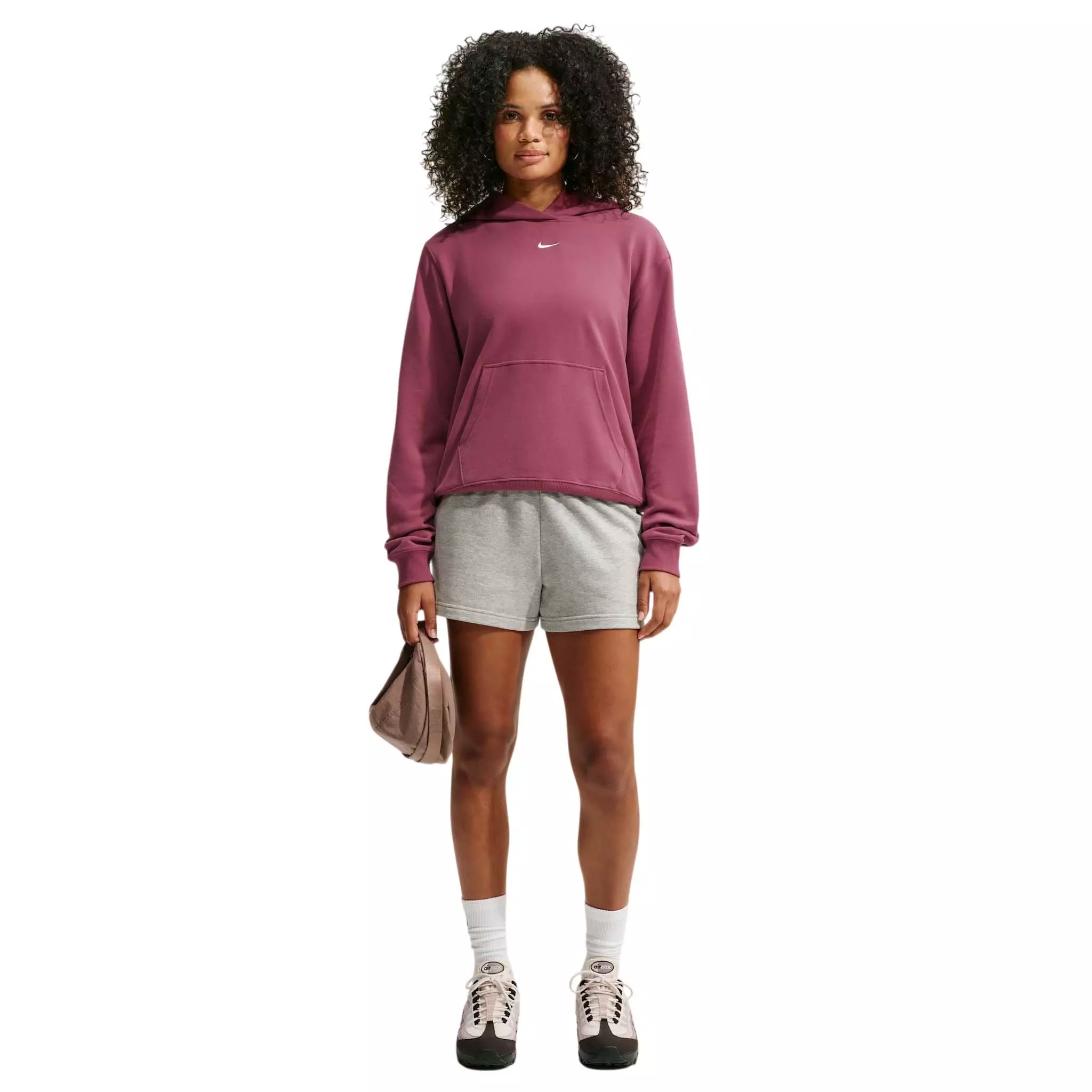 Nike Women's Studio Fleece Lightweight Pullover Hoodie - Pink - PINK