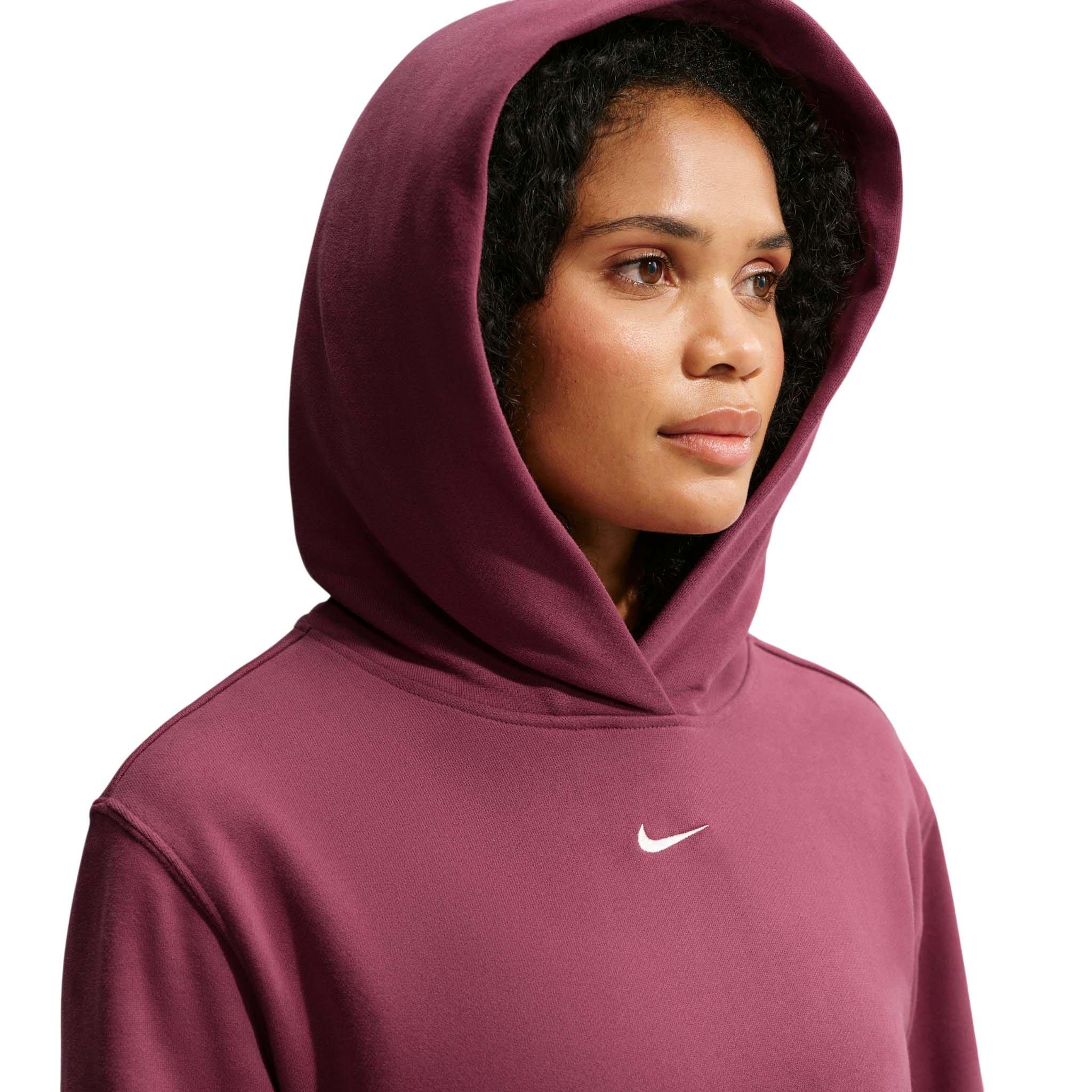 Nike Women's Studio Fleece Lightweight Pullover Hoodie - Pink - PINK