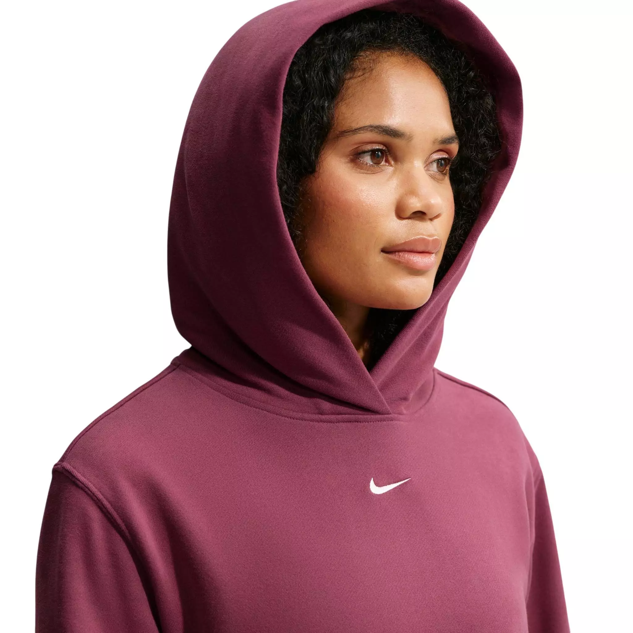 Nike Women's Studio Fleece Lightweight Pullover Hoodie - Pink - PINK