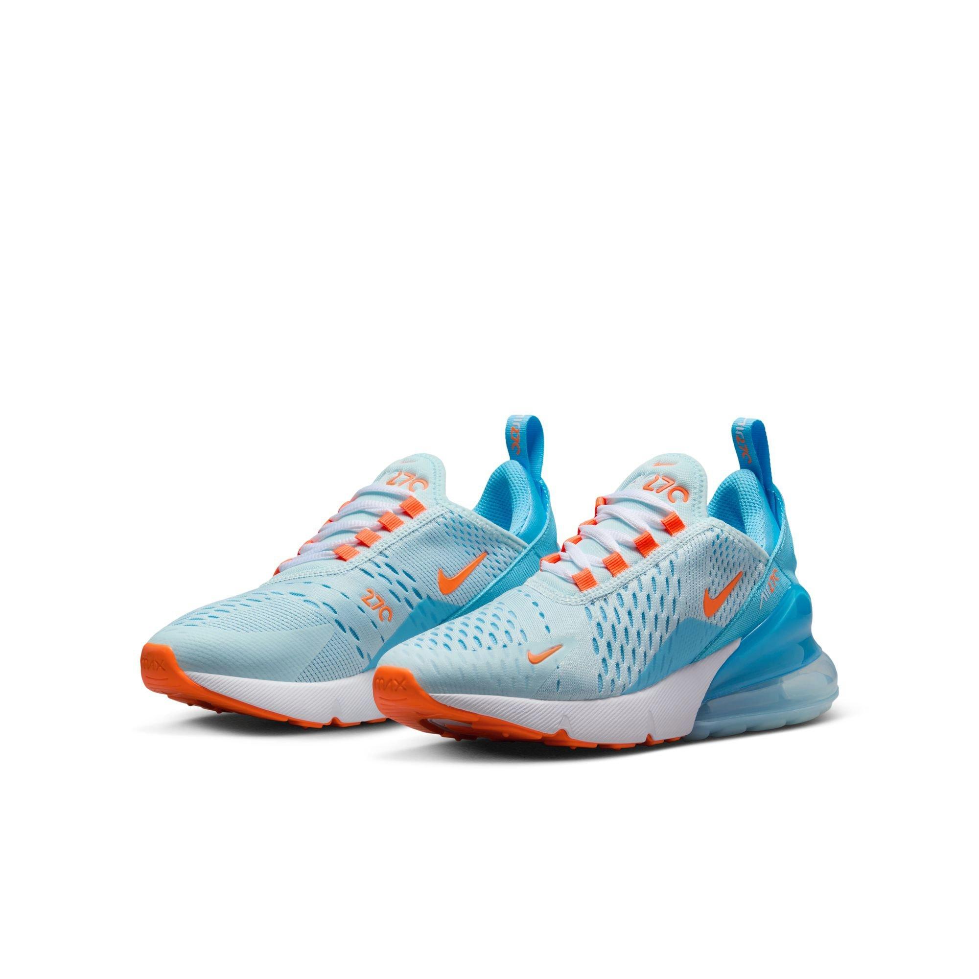 Nike Air Max 270 Light Blue Orange White Grade School Boys Shoe Hibbett