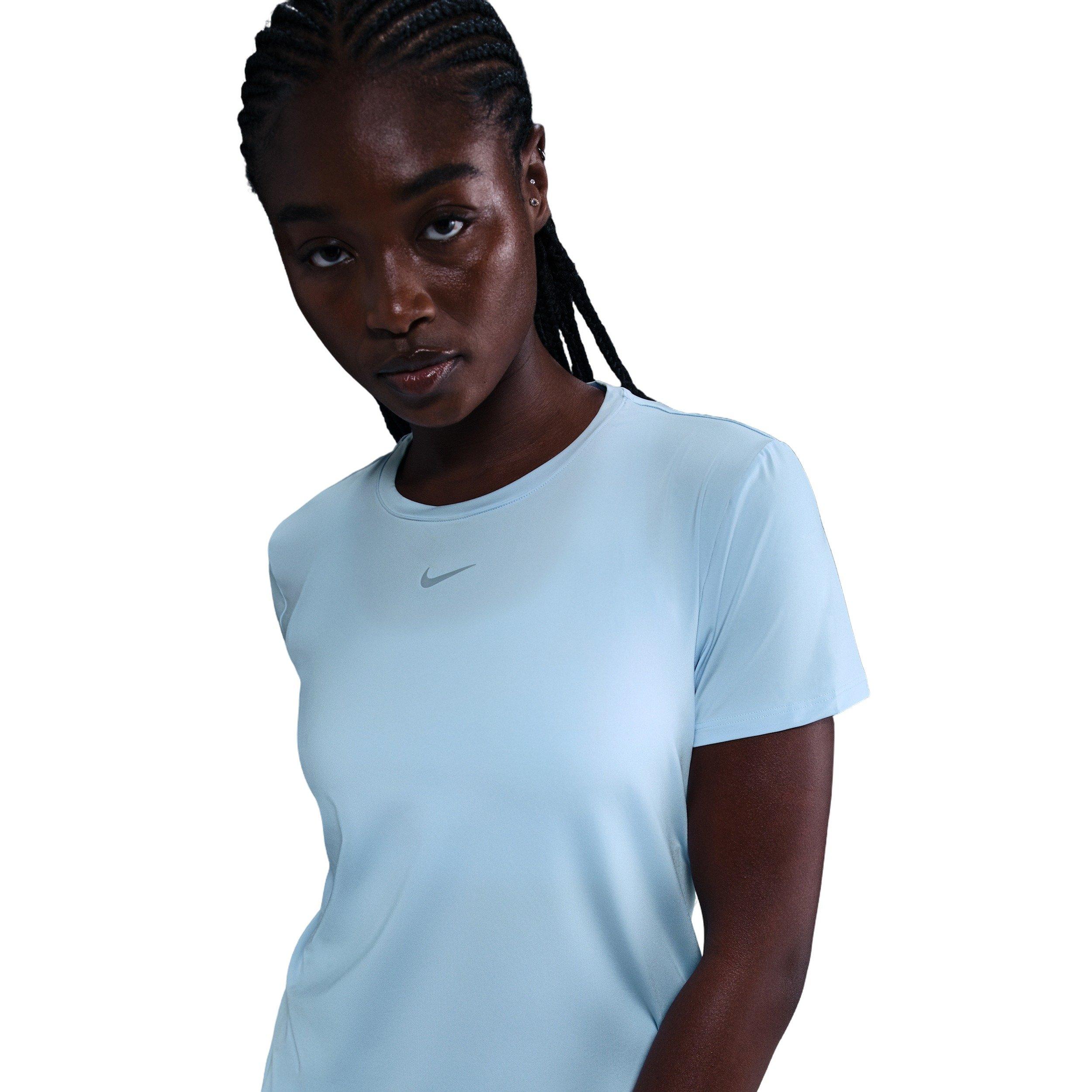 Nike One Women's Classic Dri-FIT Short-Sleeve Top - Light Blue - LT BLUE Thumbnail View 1